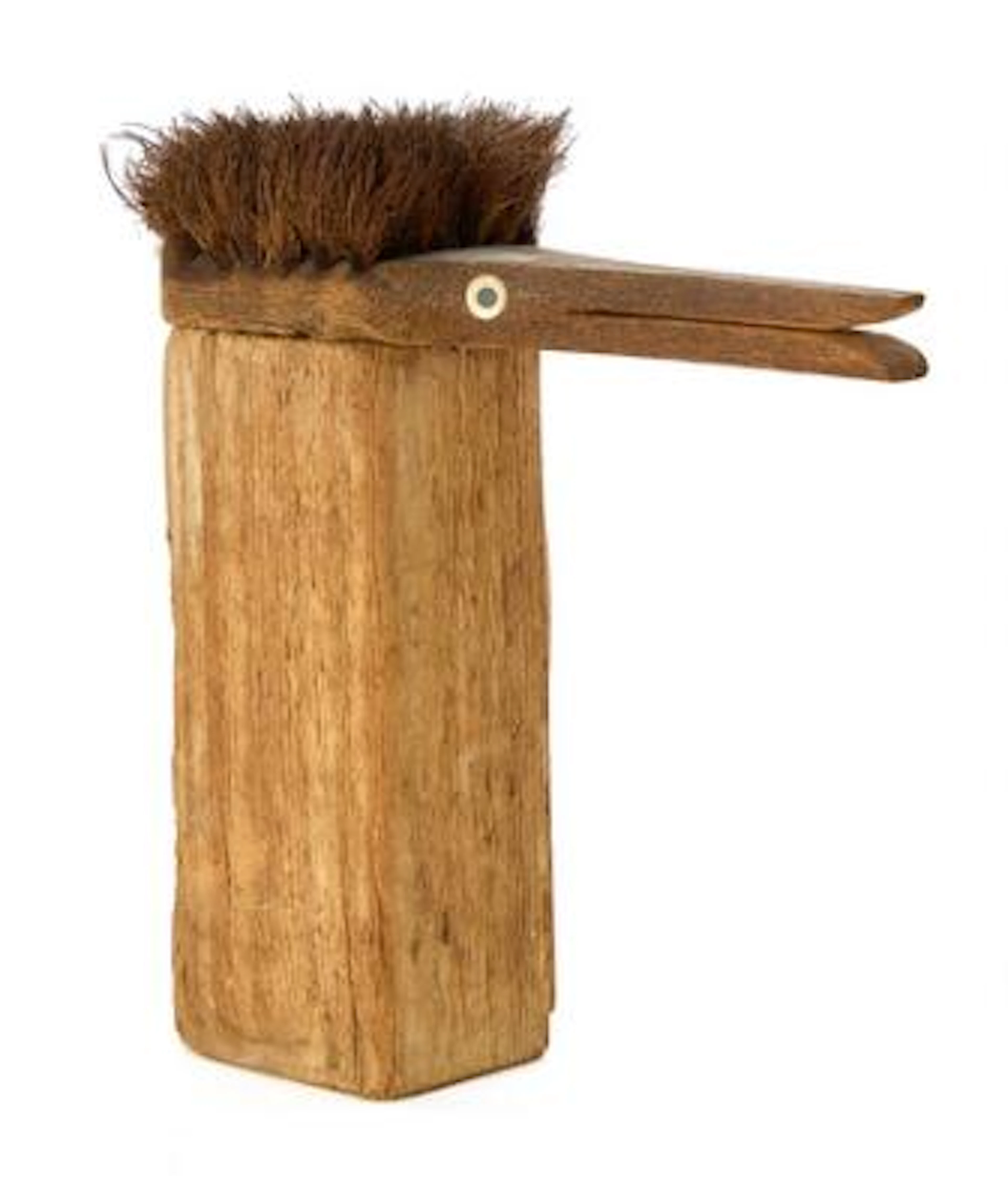 Jacob Hermann: Carved, patinated wooden figure in shape of bird. H.