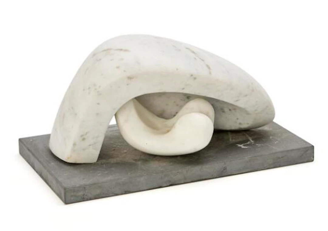 Barbara K. Shanklin: Untitled. Unsigned. White marble in two parts