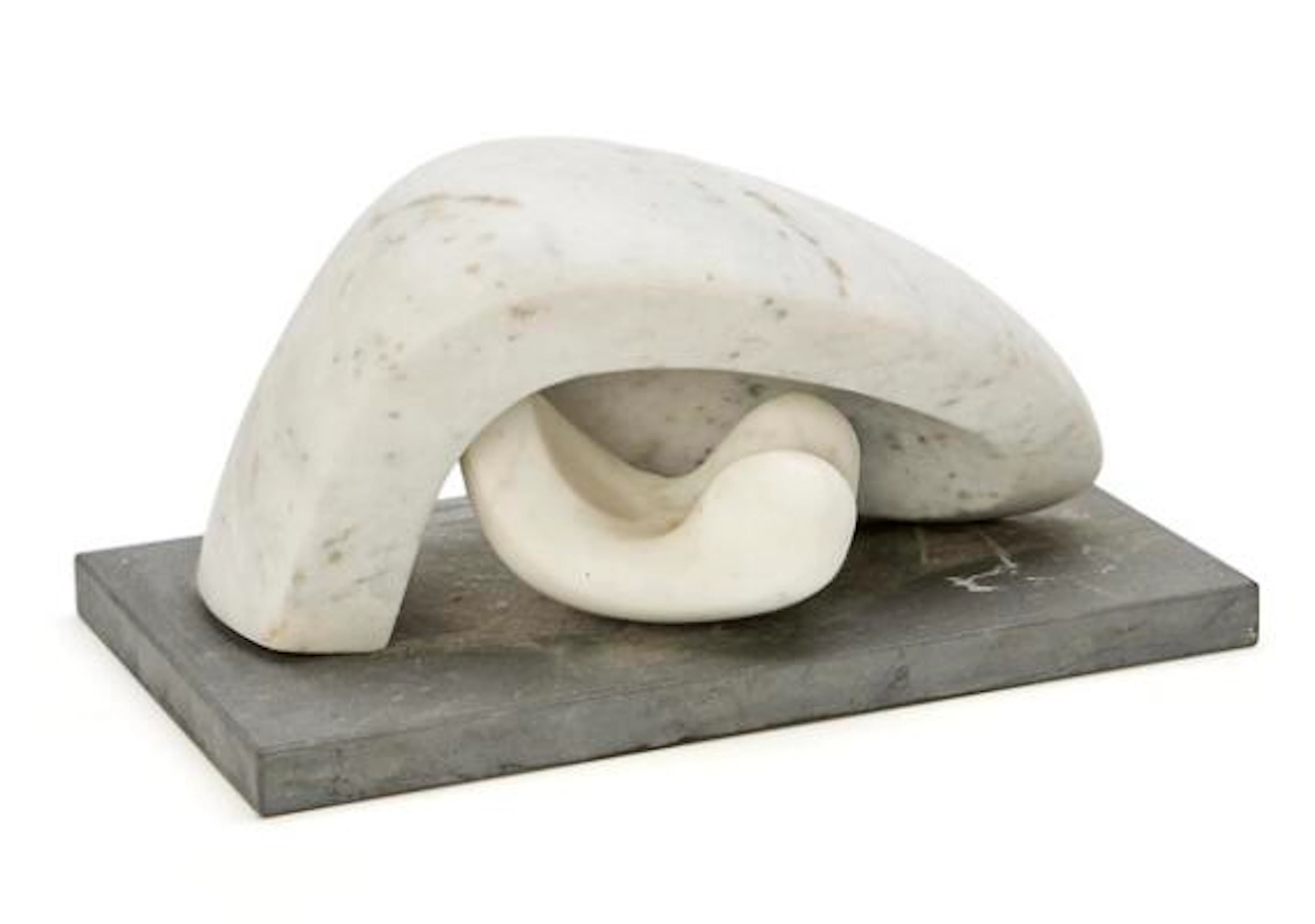 Barbara K. Shanklin: Untitled. Unsigned. White marble in two parts