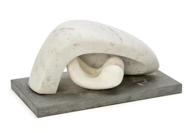 Barbara K. Shanklin: Untitled. Unsigned. White marble in two parts
