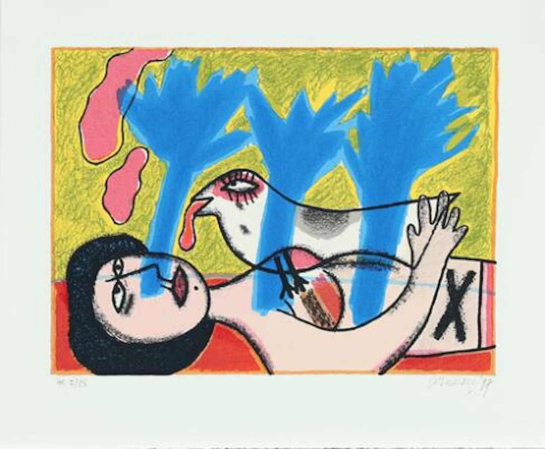Corneille: “L'oiseau des songes”. Signed Corneille 97, HC 2/25. Silkscreen