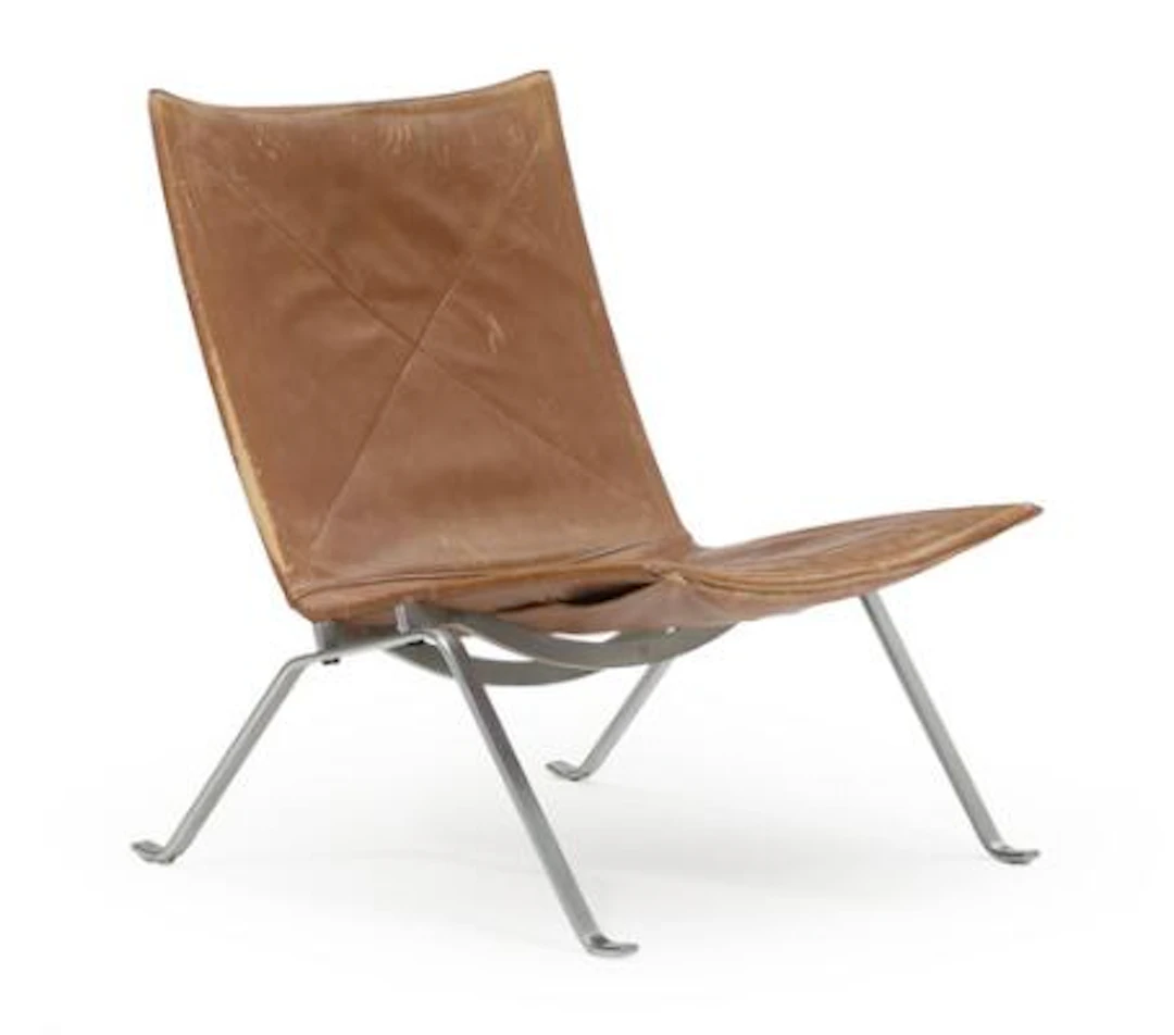 Poul Kjærholm: “PK 22”. Easy chair with steel frame. Seat and back