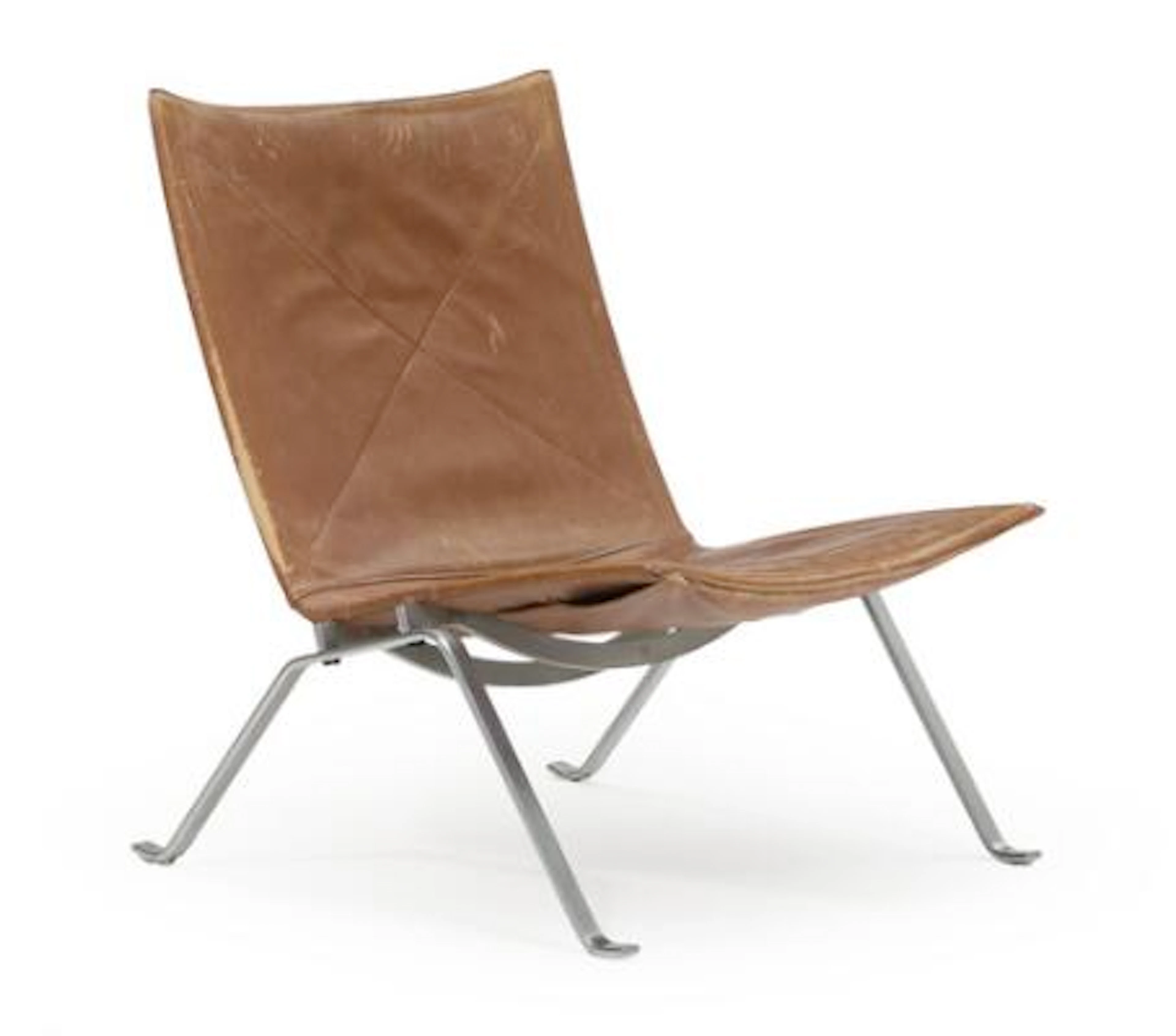 Poul Kjærholm: “PK 22”. Easy chair with steel frame. Seat and back