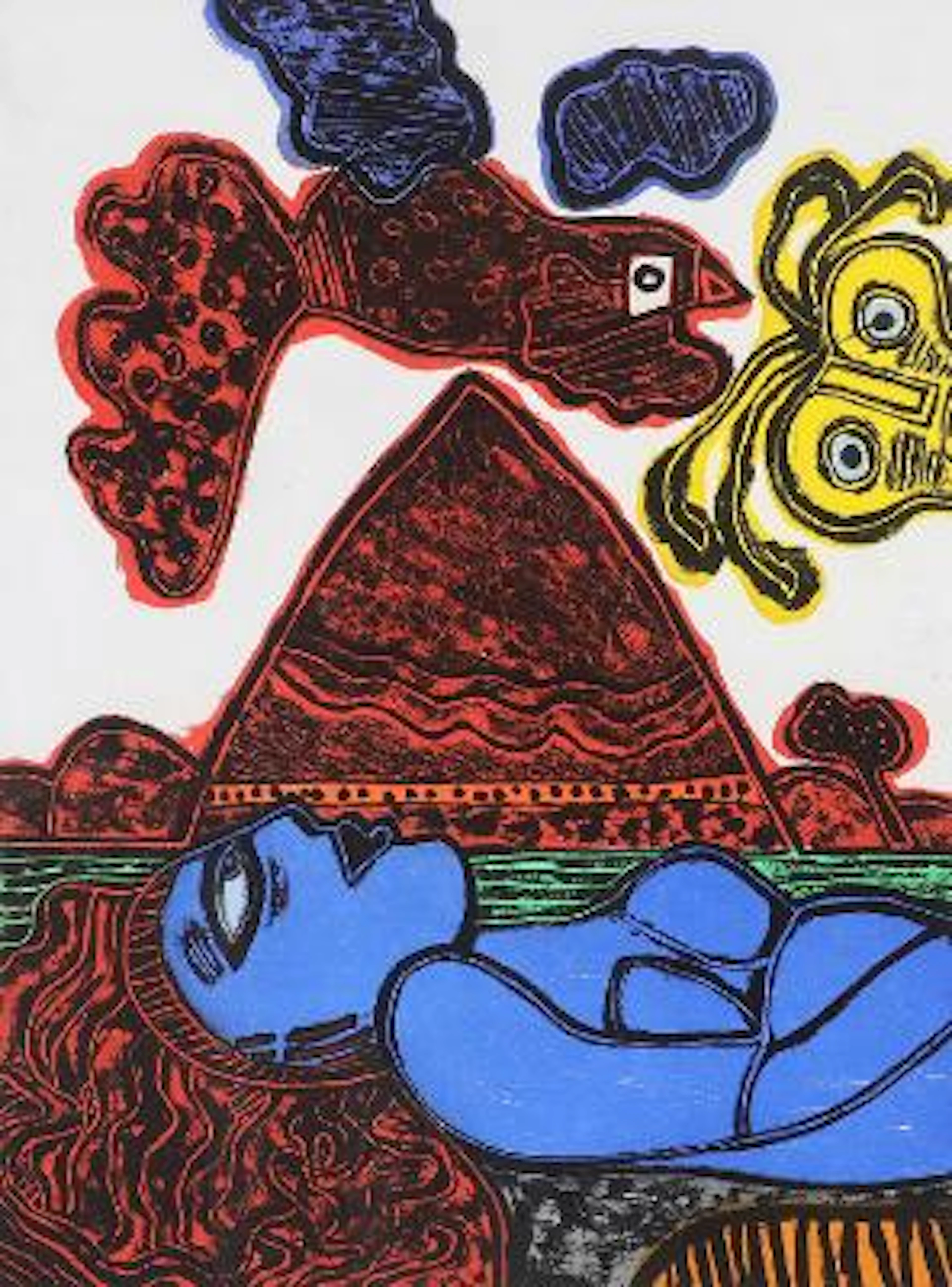 Corneille: "Hoggar en fête", 1992-1994. Signed Corneille 92-94, 16/60.