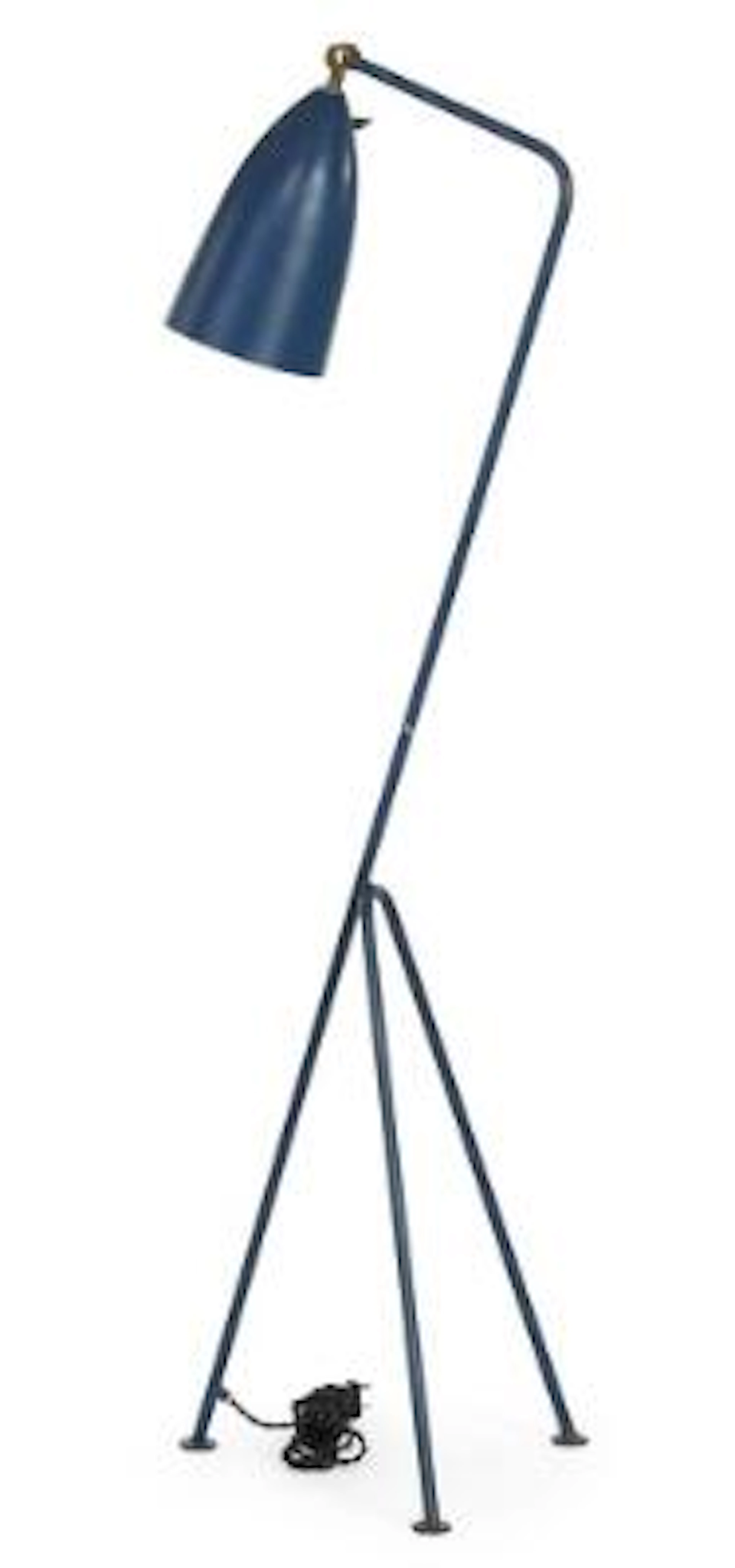 Greta Magnusson-Grossman: Blue lacquered metal floor lamp on three