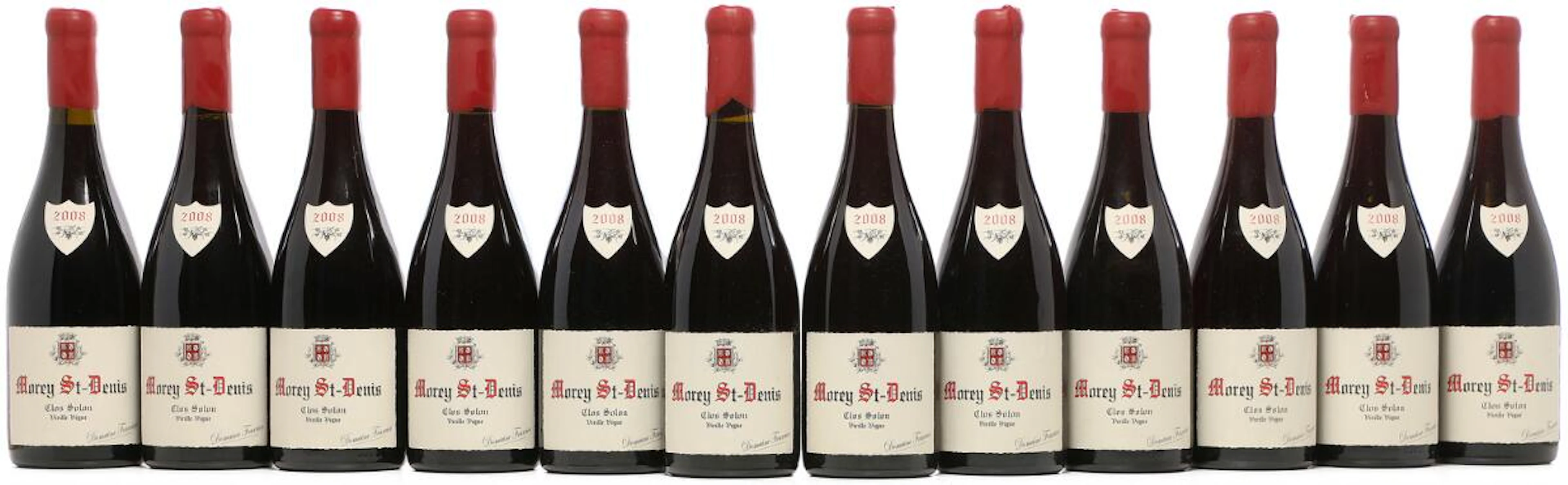 12 bts. Morey Saint Denis "Clos Solon", Fourrier 2008 A (hf/in). Oc.
