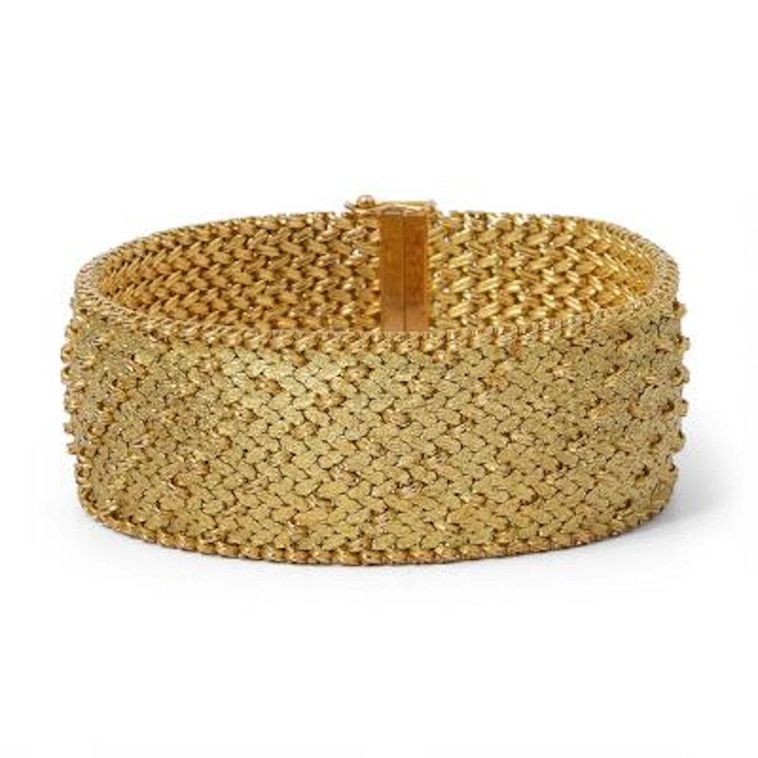 A. Michelsen: A bracelet of 18k partly satinated gold. Weight app.
