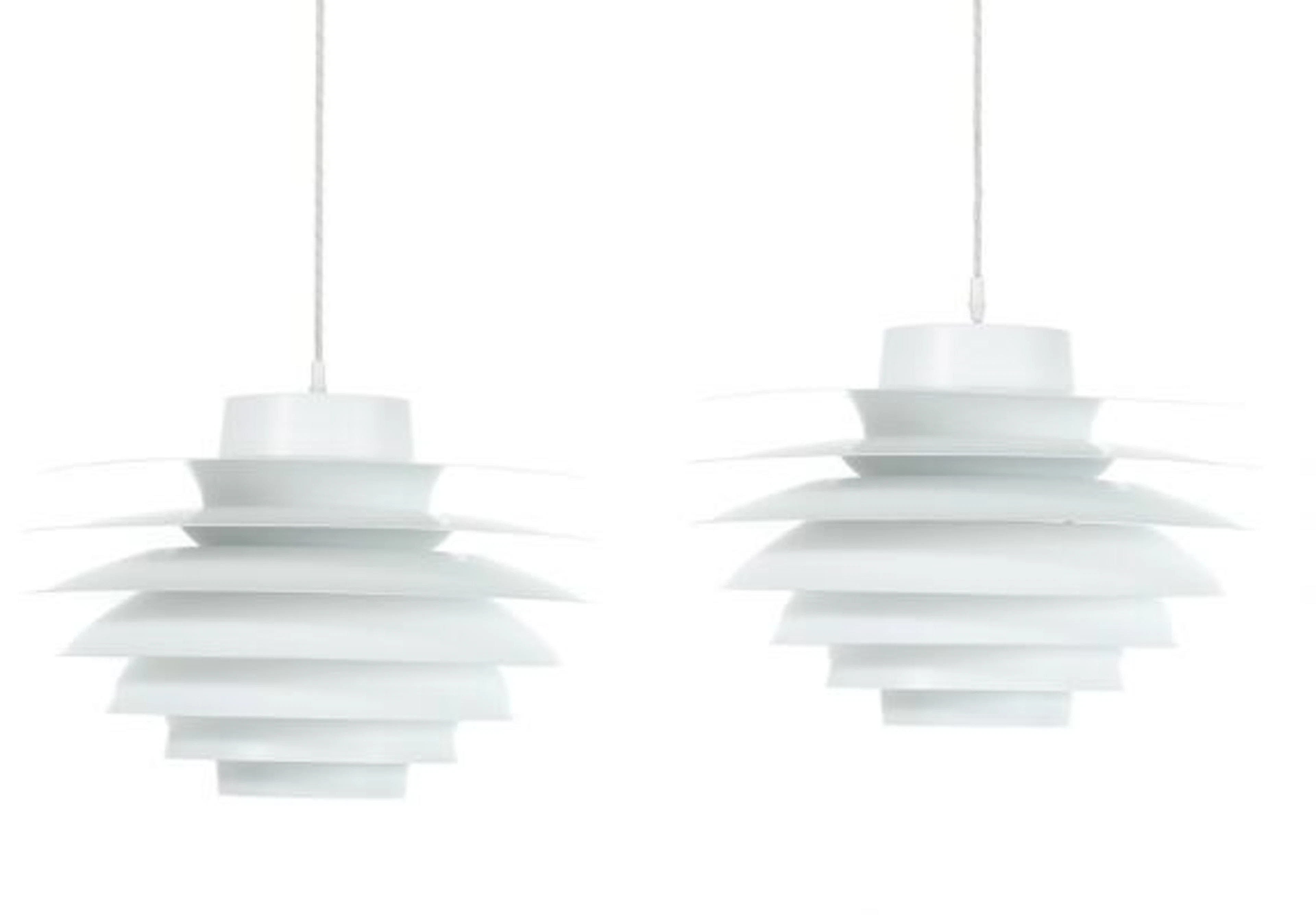 Sven Middelboe: "Verona". A pair of pendants with white-lacquered