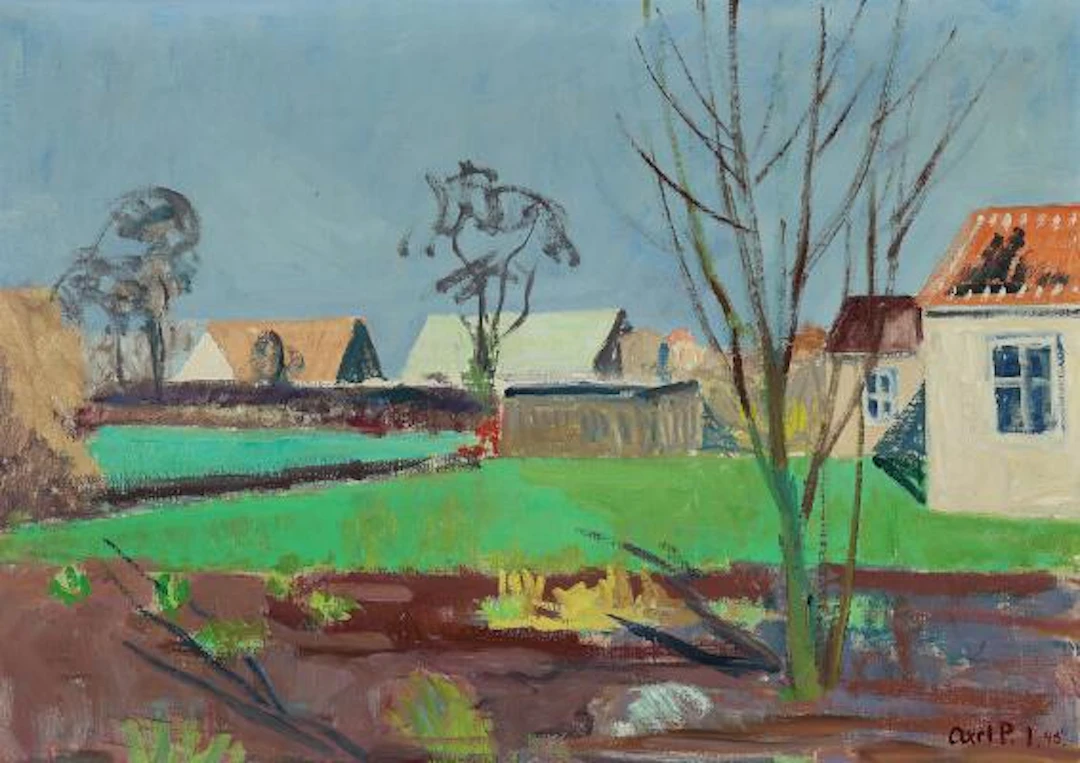 Axel P. Jensen: Landscape. Signed Axel P. J. Oil on canvas. 65 x 92