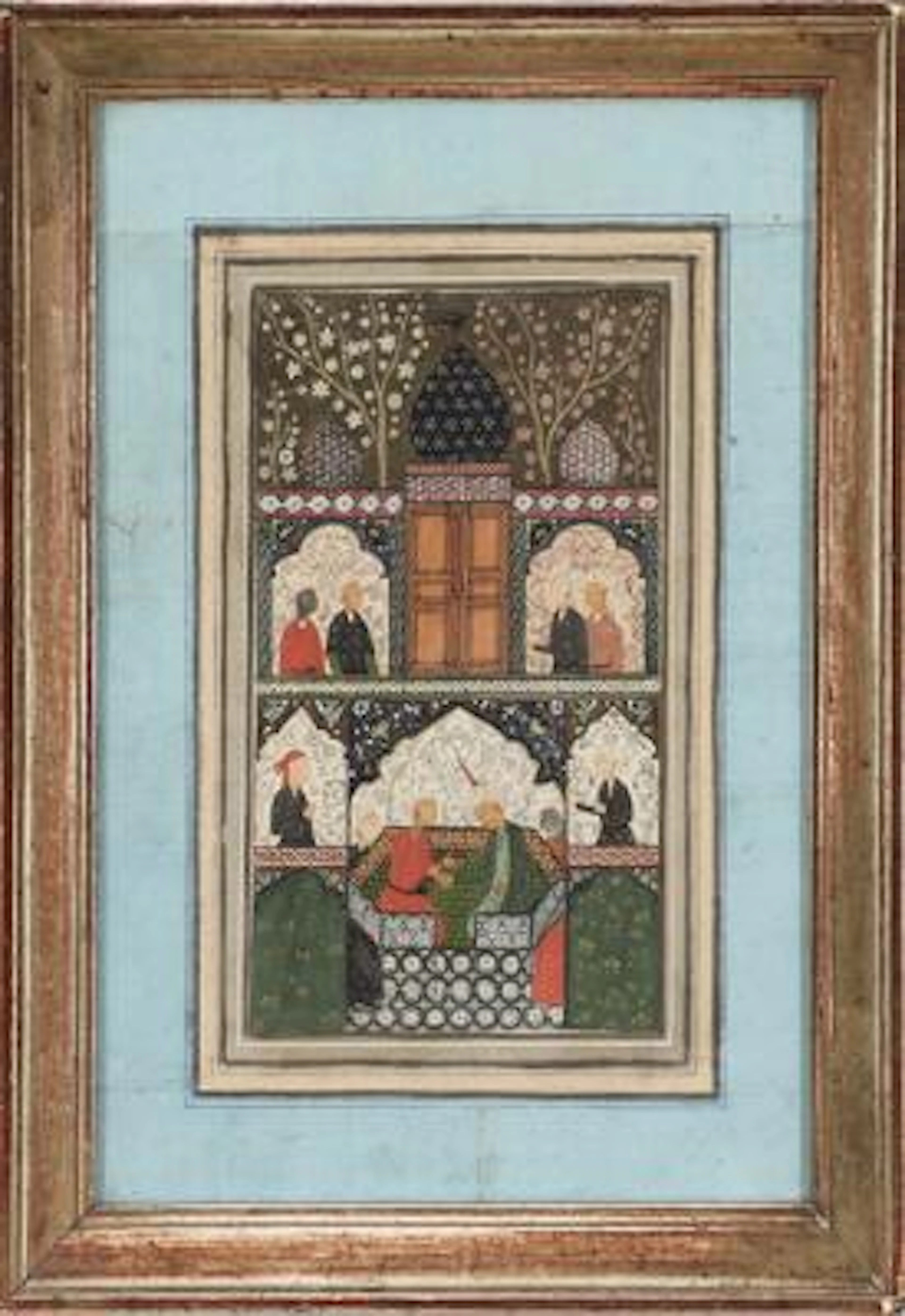 Four Persian miniature paintings. 19/20th century. Size without borders