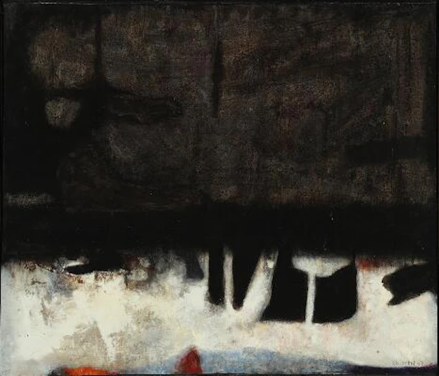 Charles Cottet: "Composition II - No 9". Signed Ch. Cottet 63. Oil
