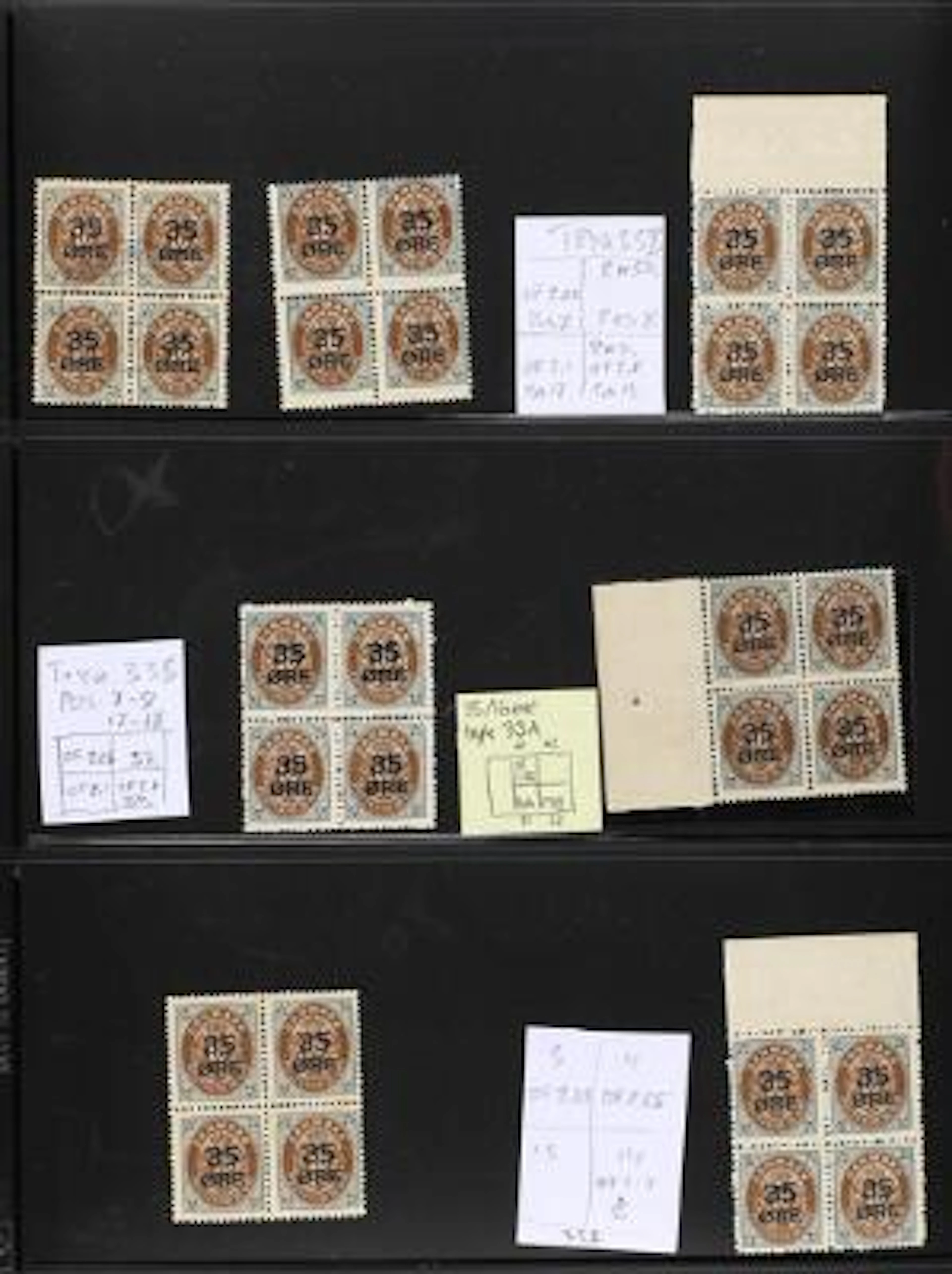 Denmark. 1912. Surcharges. 35 Øre. Impressive accumulation on stockpages