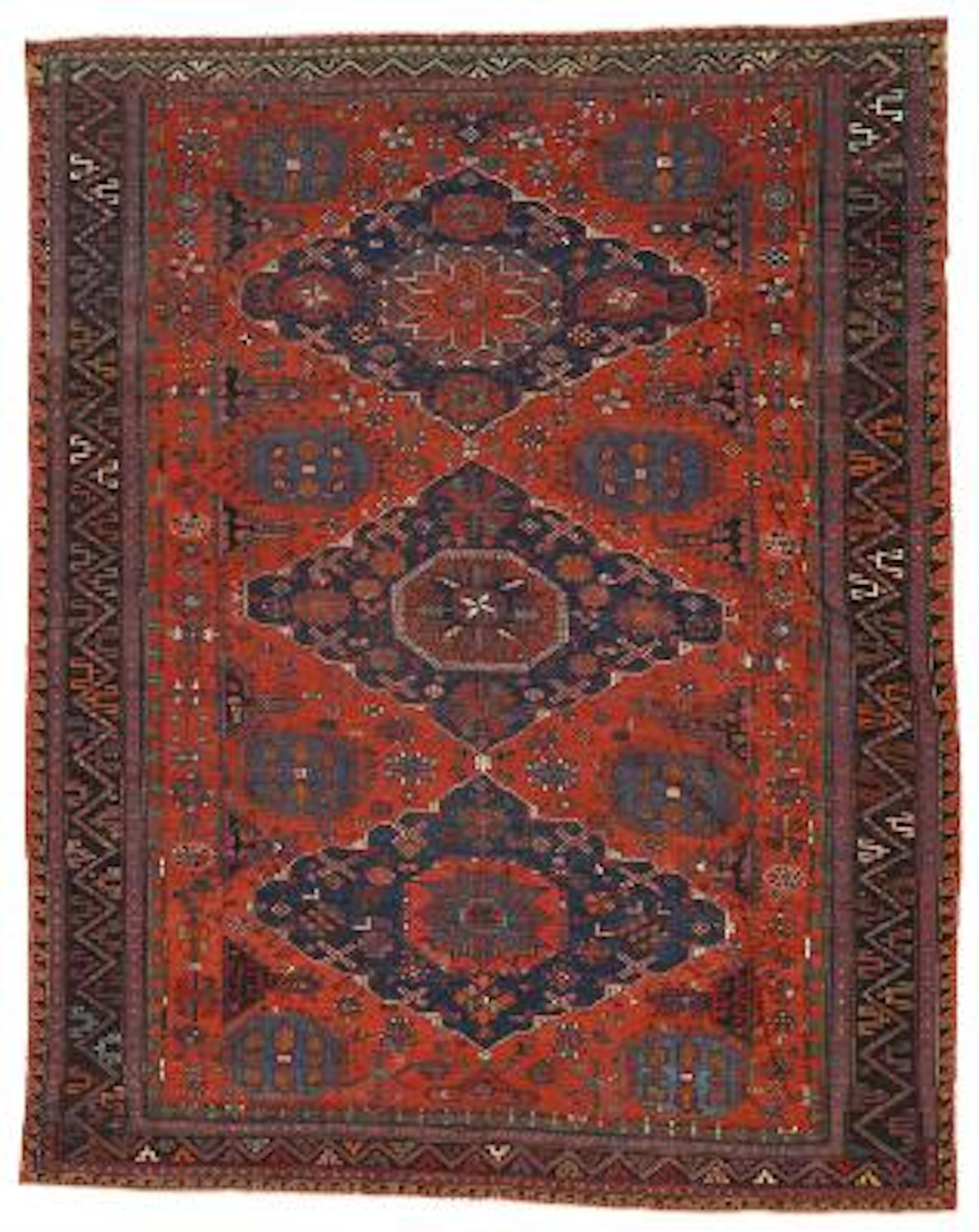 A Kuba sumac carpet, Caucasus. Classical design with three stylized
