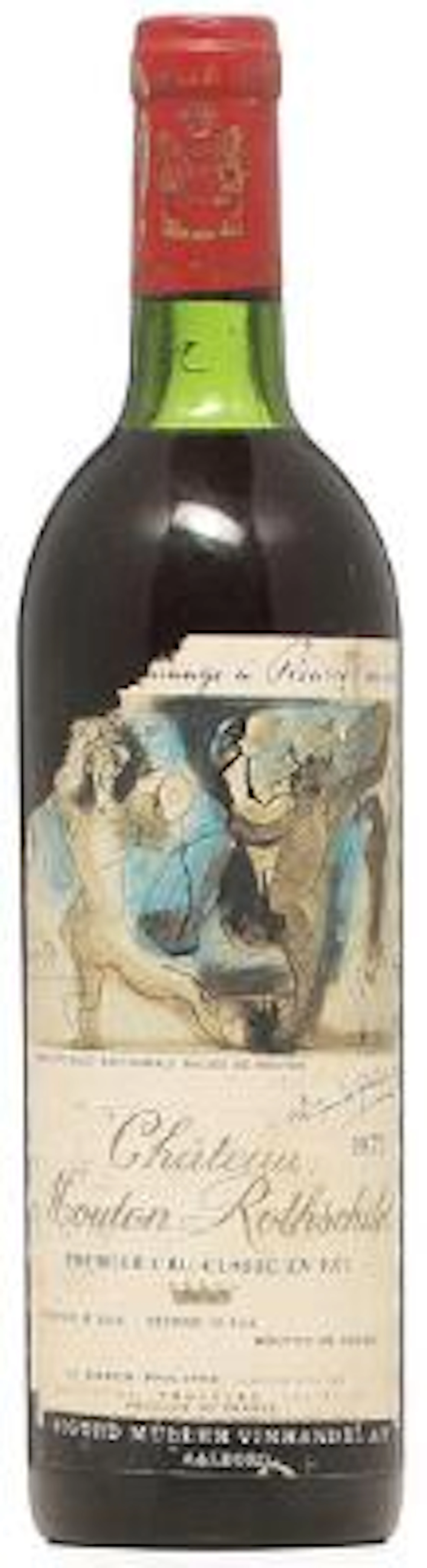 1 bt. Château Mouton Rothschild, Pauillac. 1. Cru Classé 1973 B (ts/us).