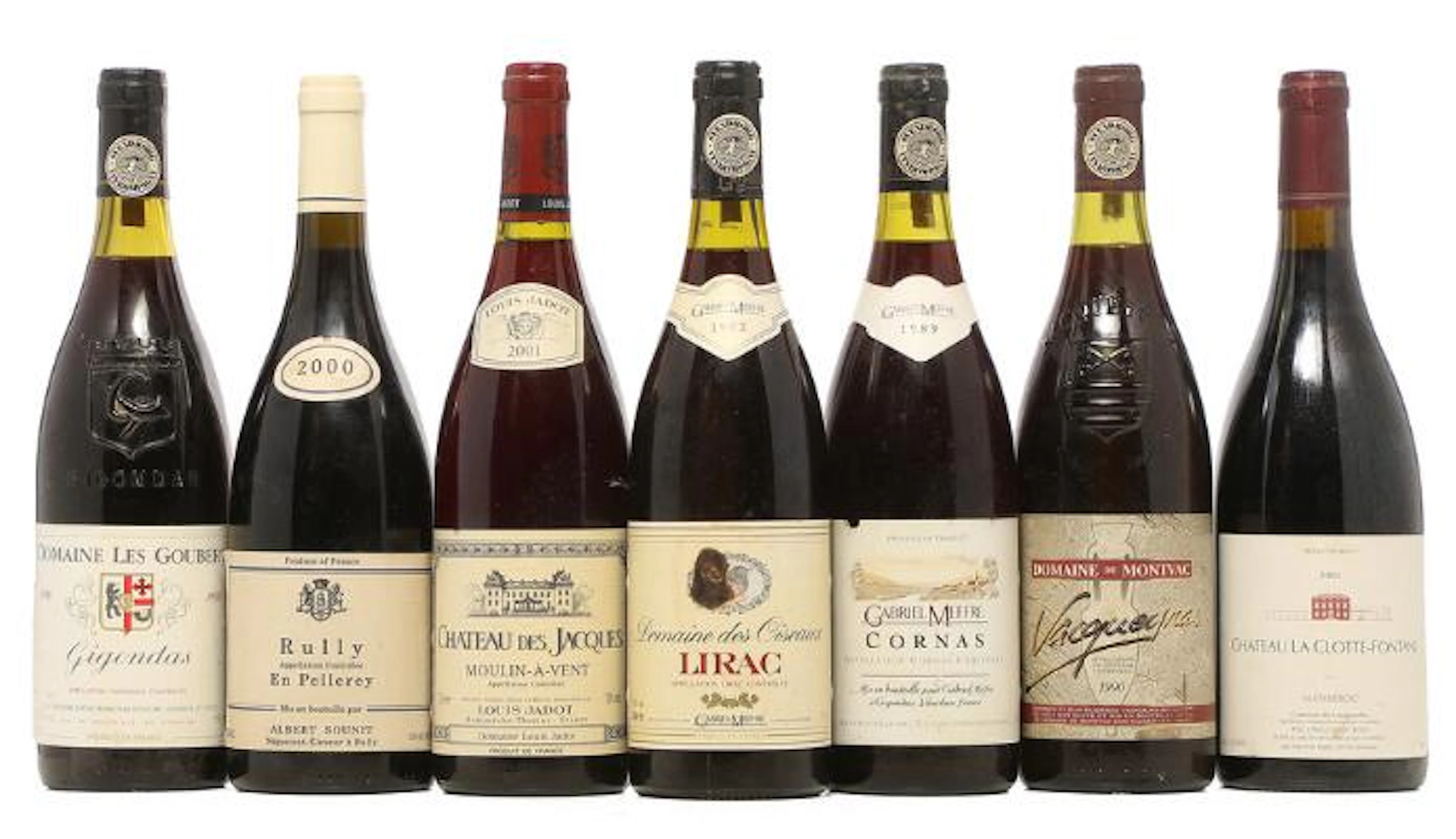 1 bt. Gigondas, Domaine les Goubert 1990 B (ts/us). etc. Total 7 bts.