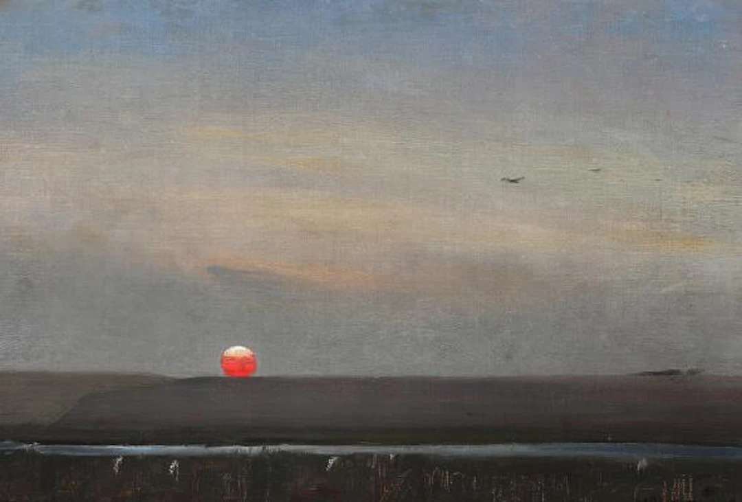 Harald Slott-Møller: "Evening at Lønstrup". Signed H. Slott Møller.
