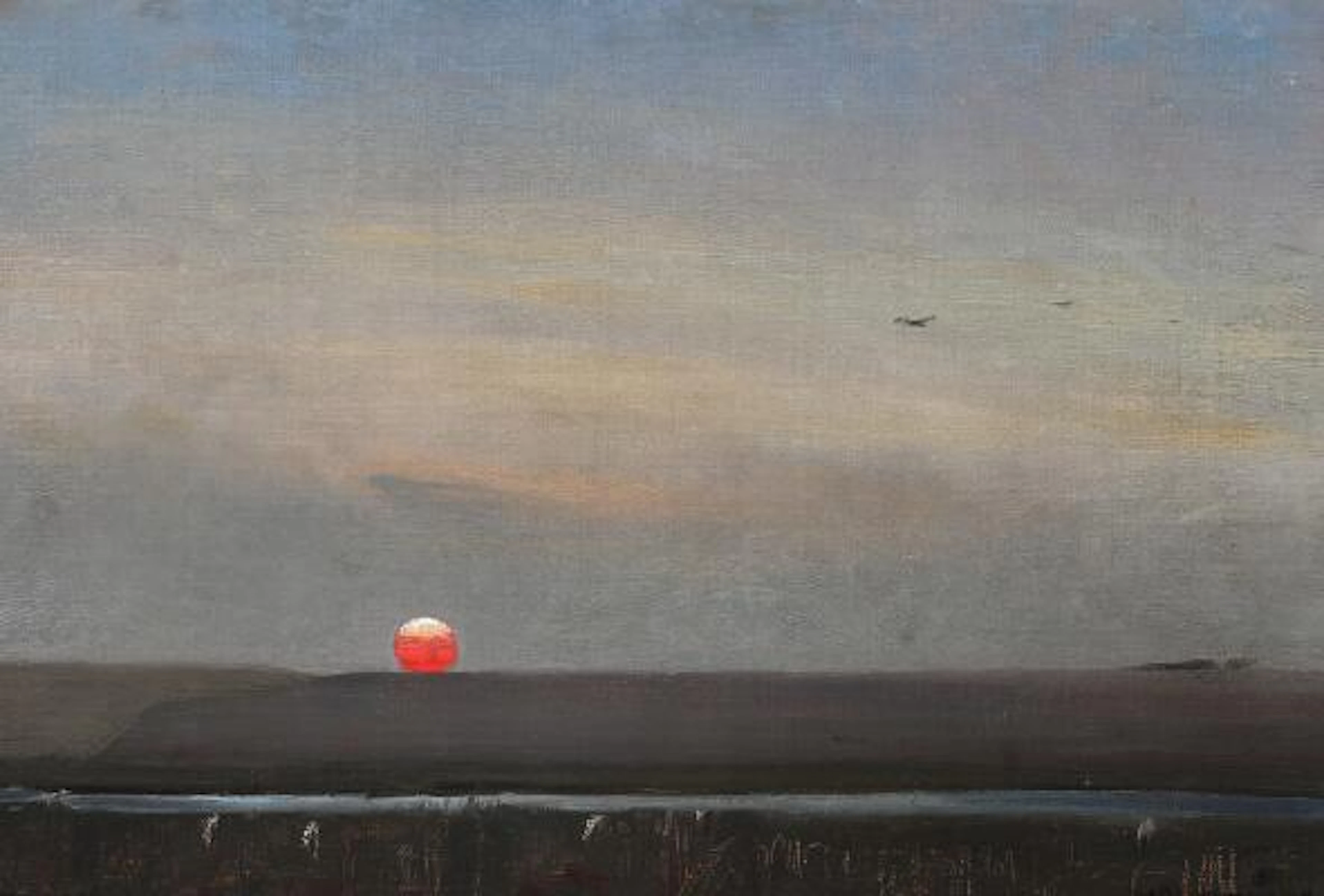 Harald Slott-Møller: "Evening at Lønstrup". Signed H. Slott Møller.