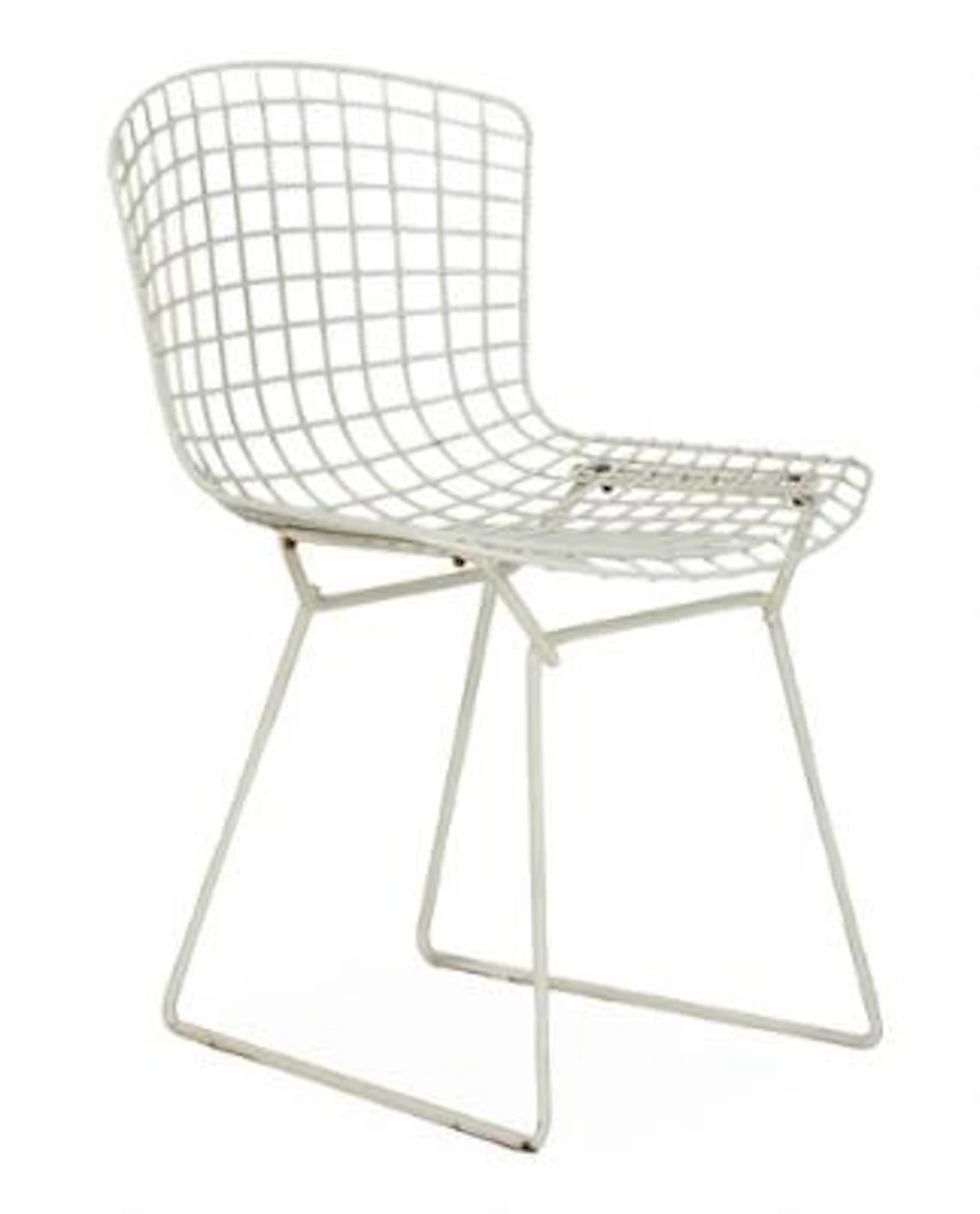 Harry Bertoia: "Side Chair". Chair on runner legs and white lacquered