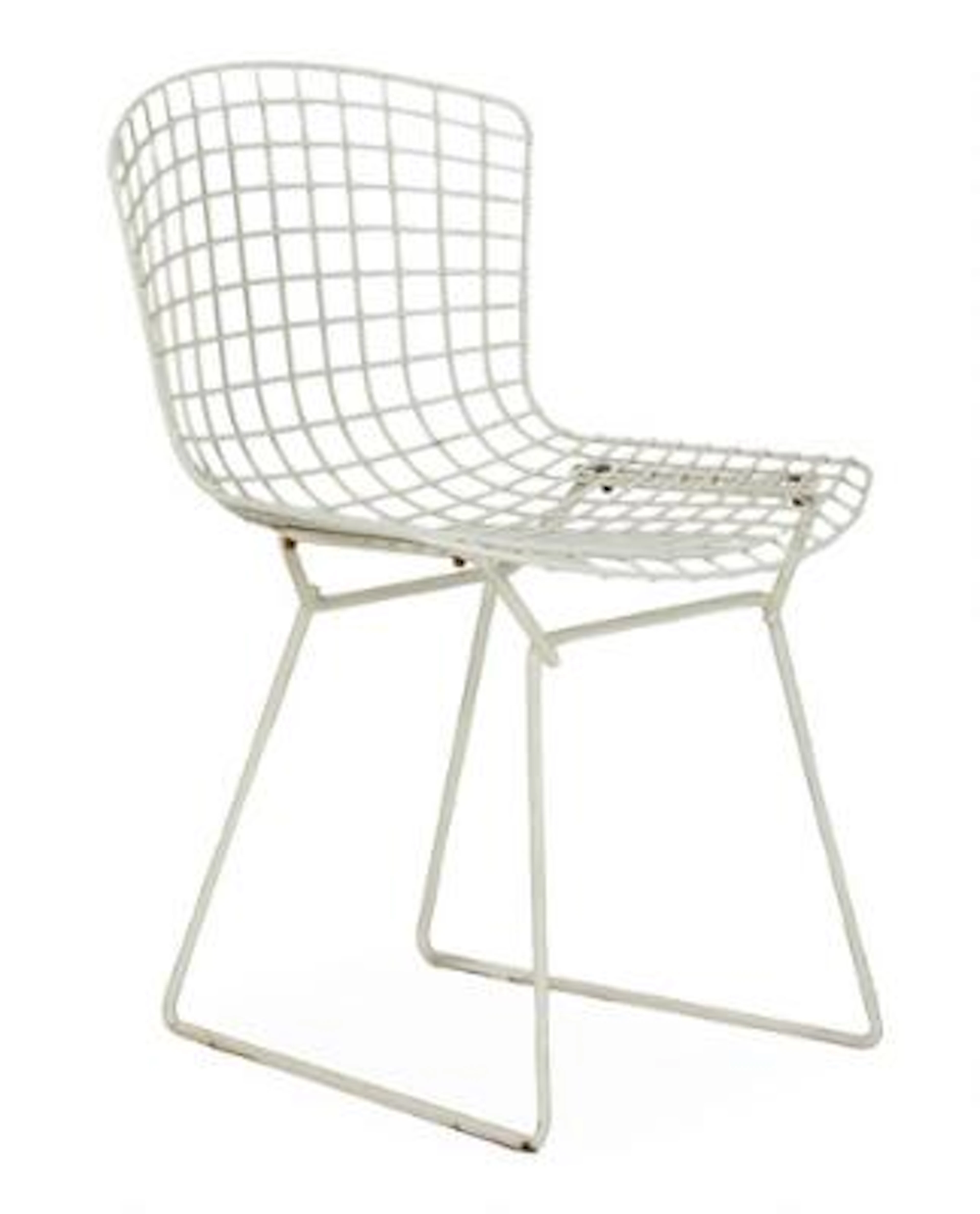 Harry Bertoia: "Side Chair". Chair on runner legs and white lacquered