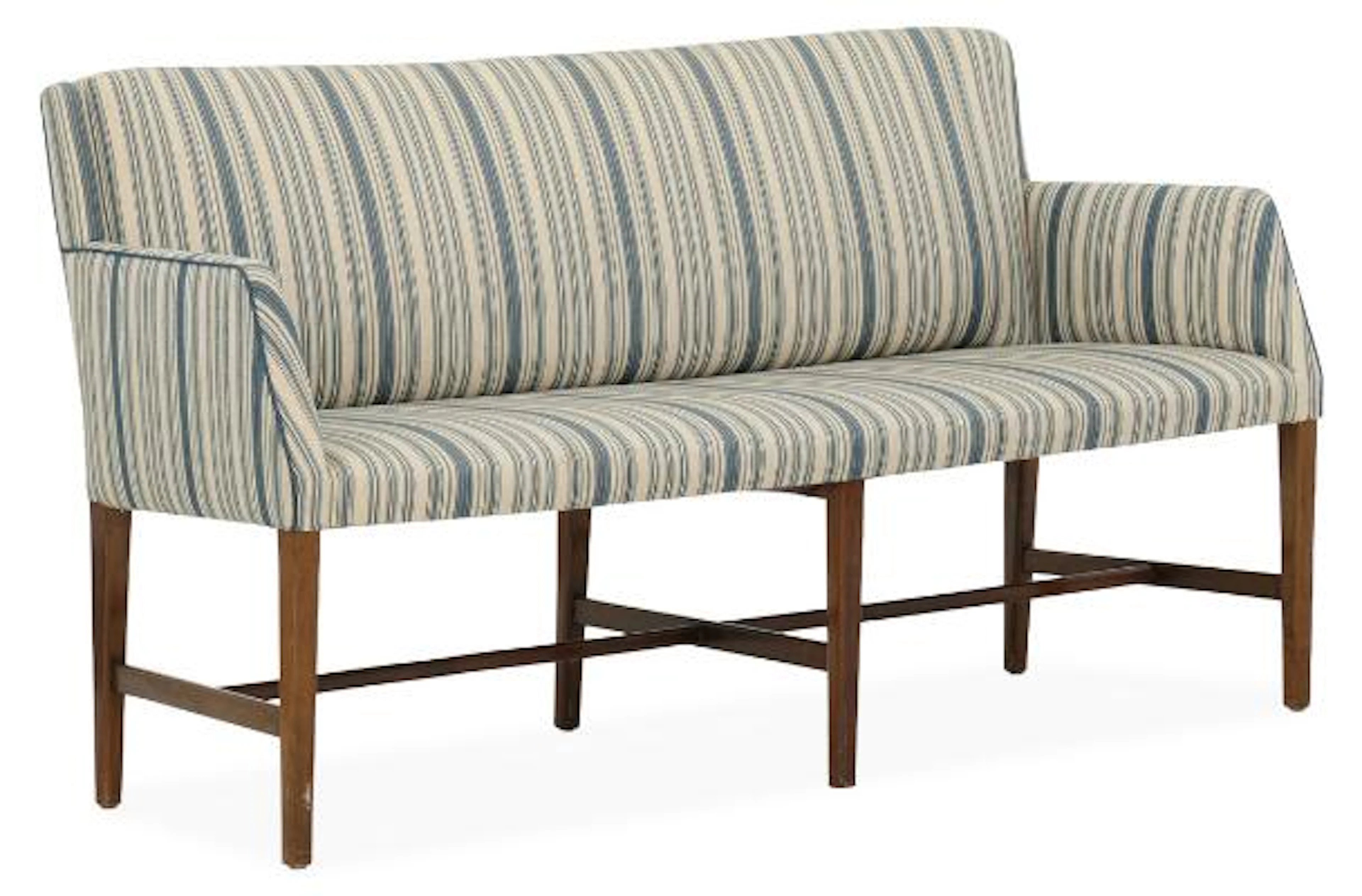 Danish cabinetmaker: Sofa with mahogany frame. Upholstered with striped