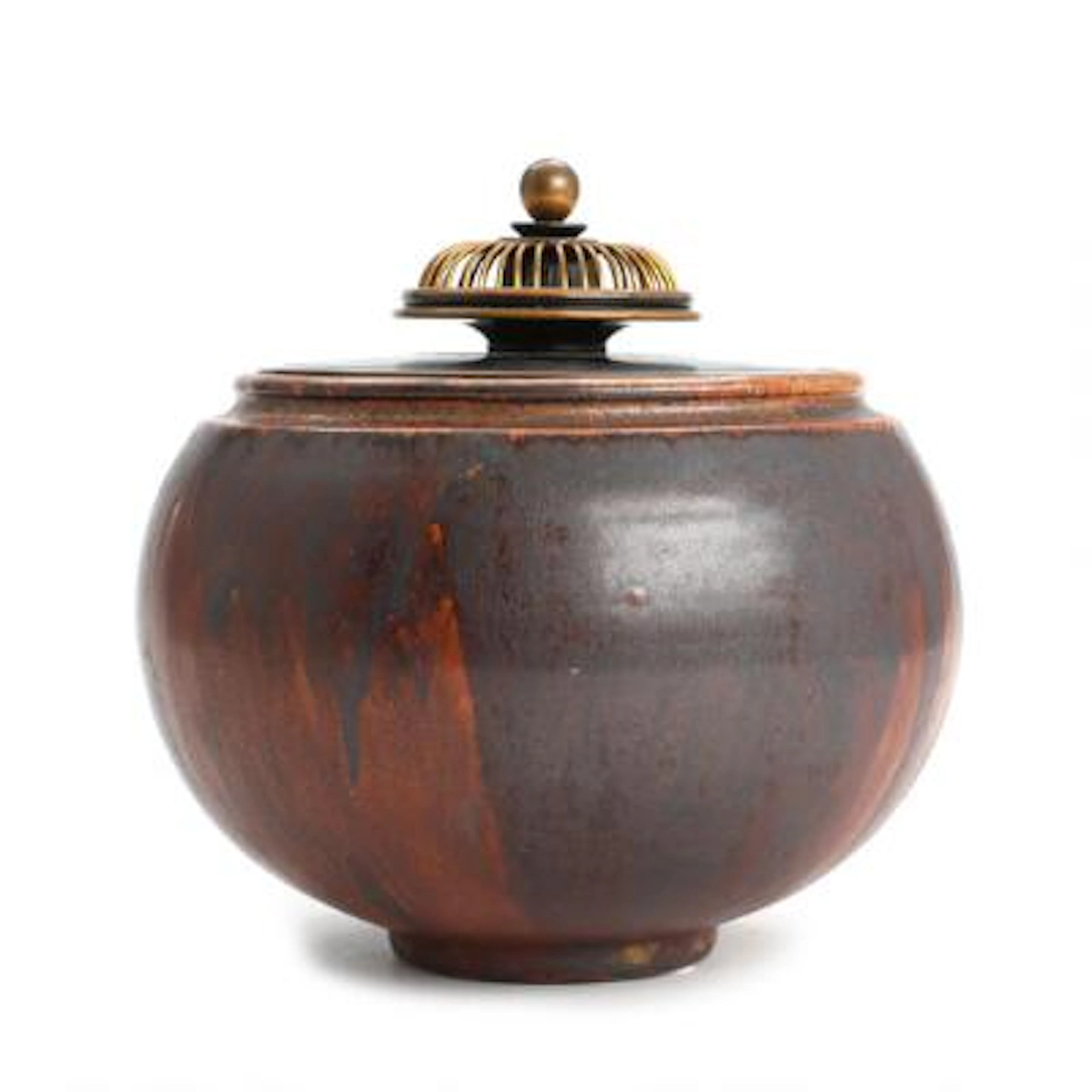 Carl Halier, Knud Andersen: A stoneware lid jar decorated with iron