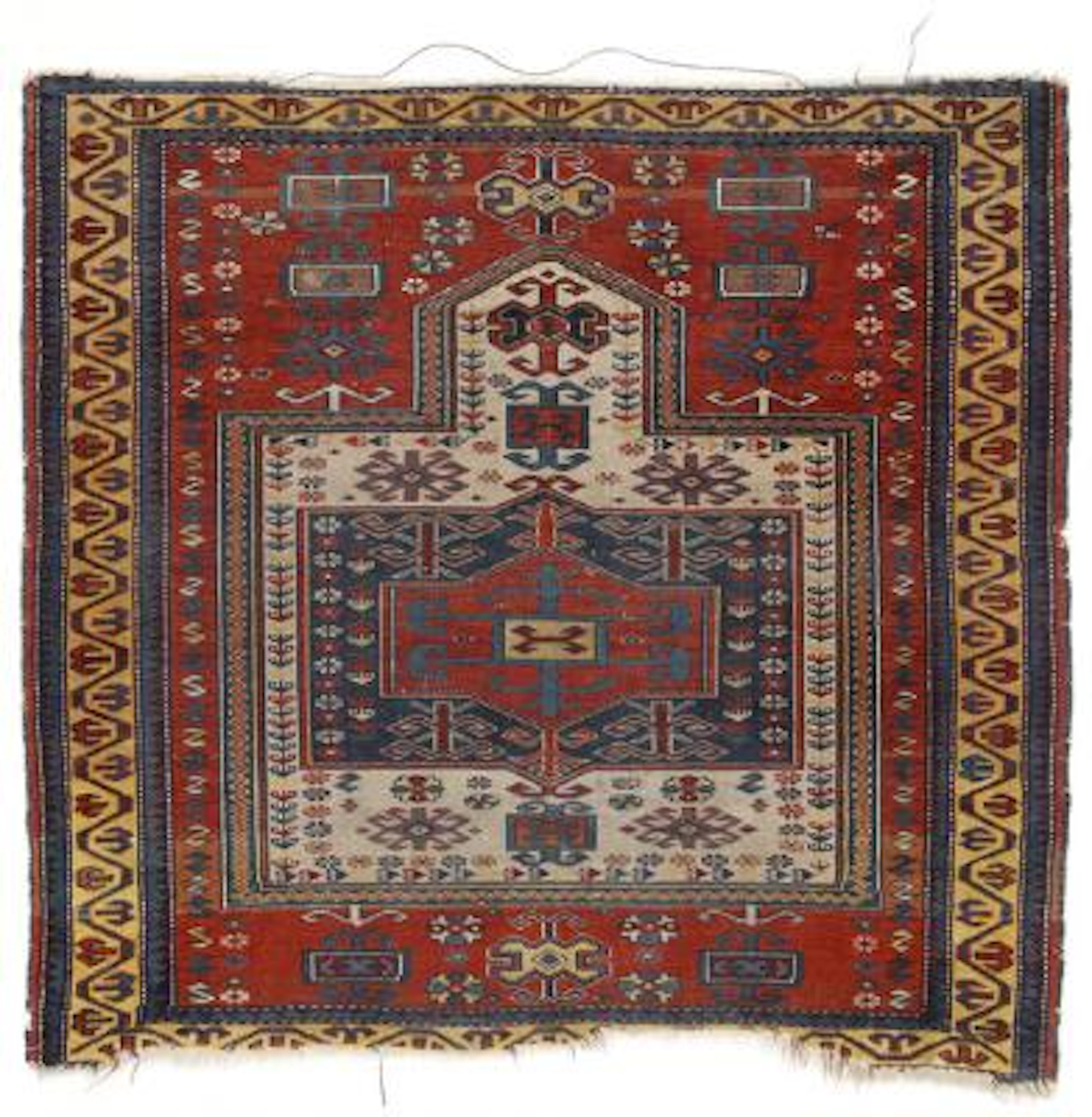 A Caucasian/Armenian prayer rug, 1890-1920. 110 x 114 cm. – Bruun