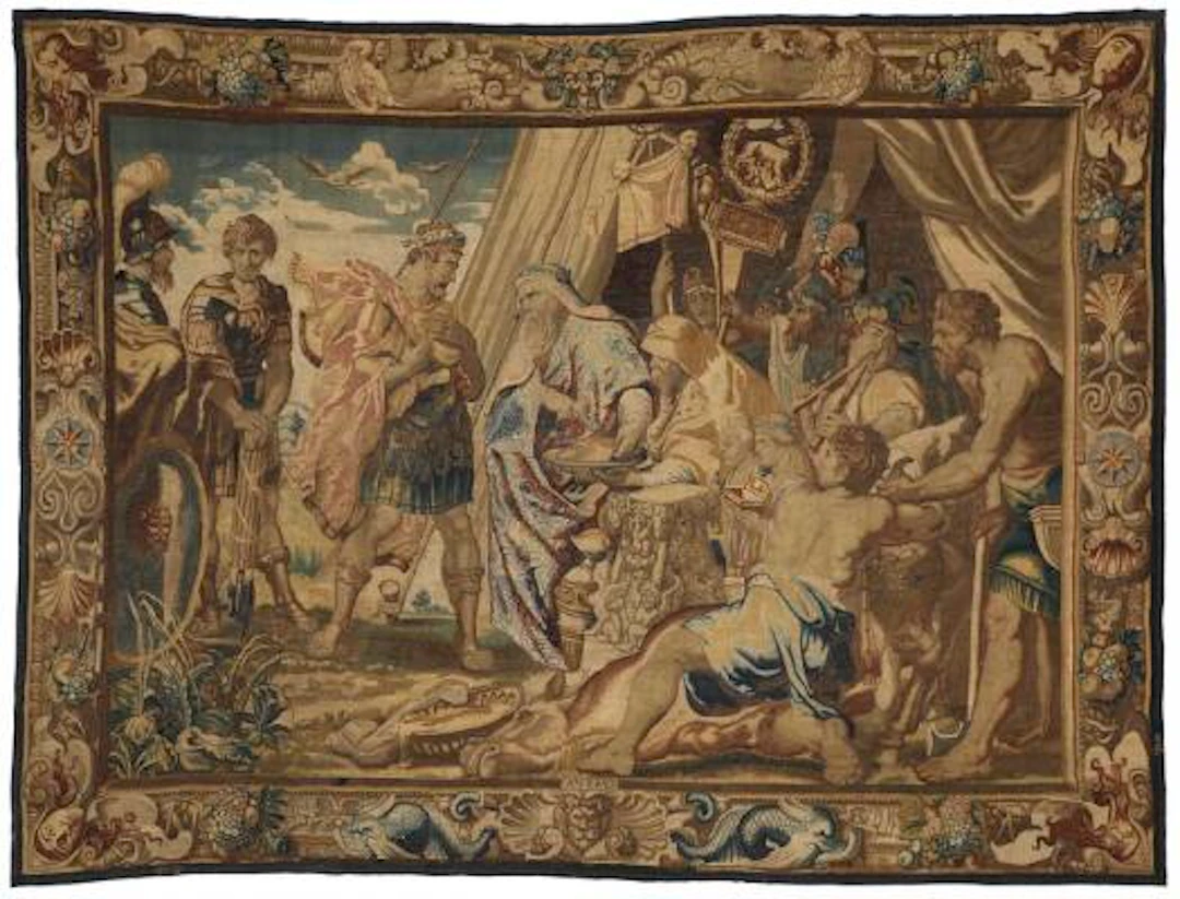 "Oracle of Decius Mus". A Brussels tapestry depicting scenery after