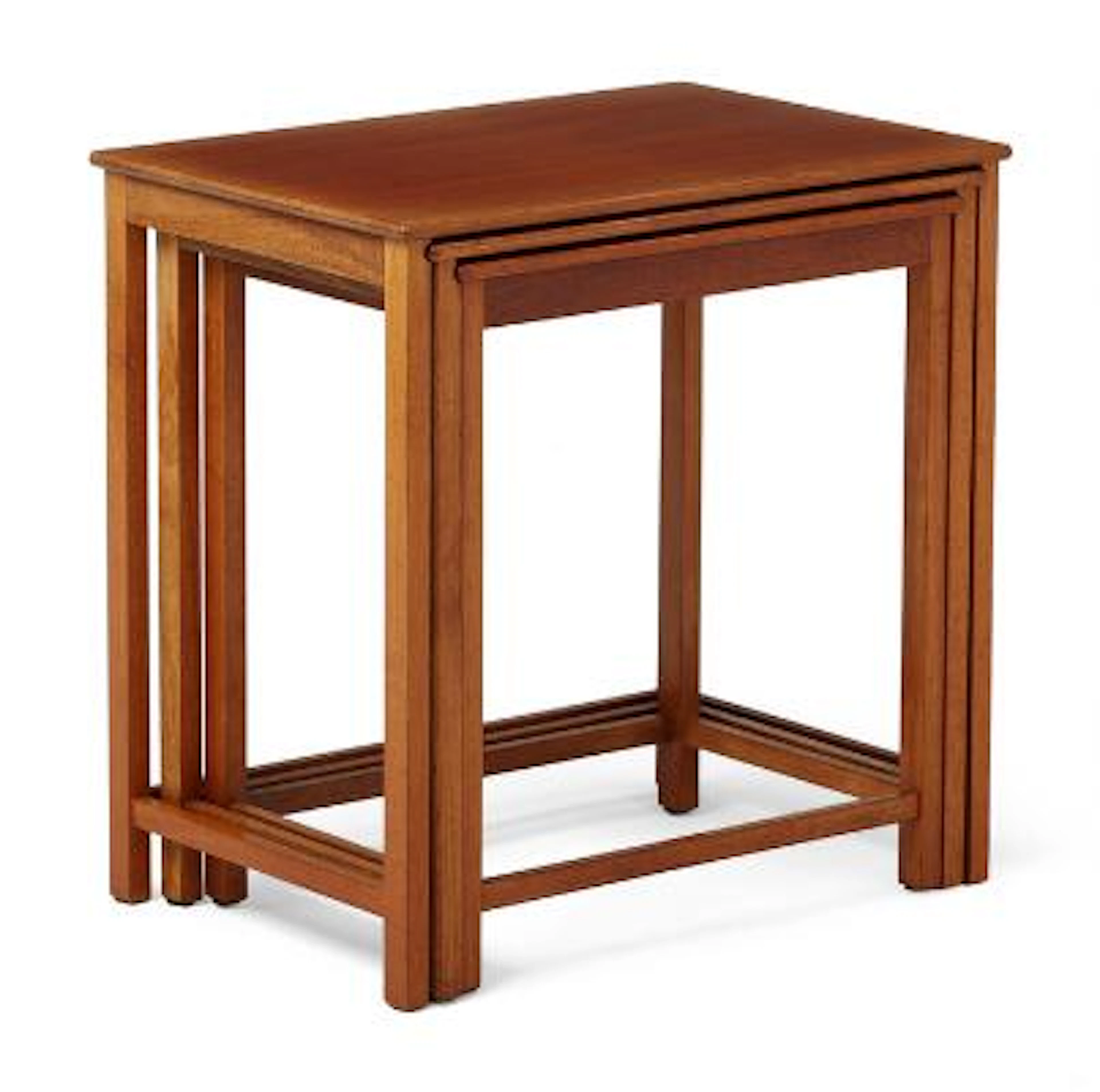 Jacob Kjær: Set of three solid mahogany nesting tables. H. 53,5/51,5/50