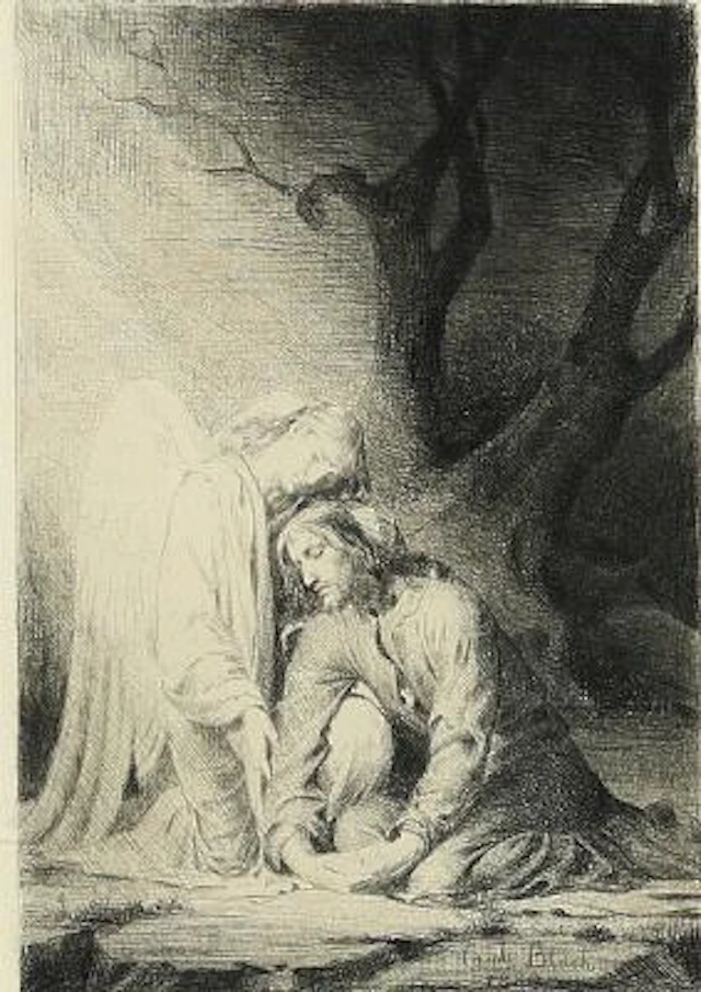 Carl Bloch: Christ in Gethsemane. Signed and dated in the print Carl