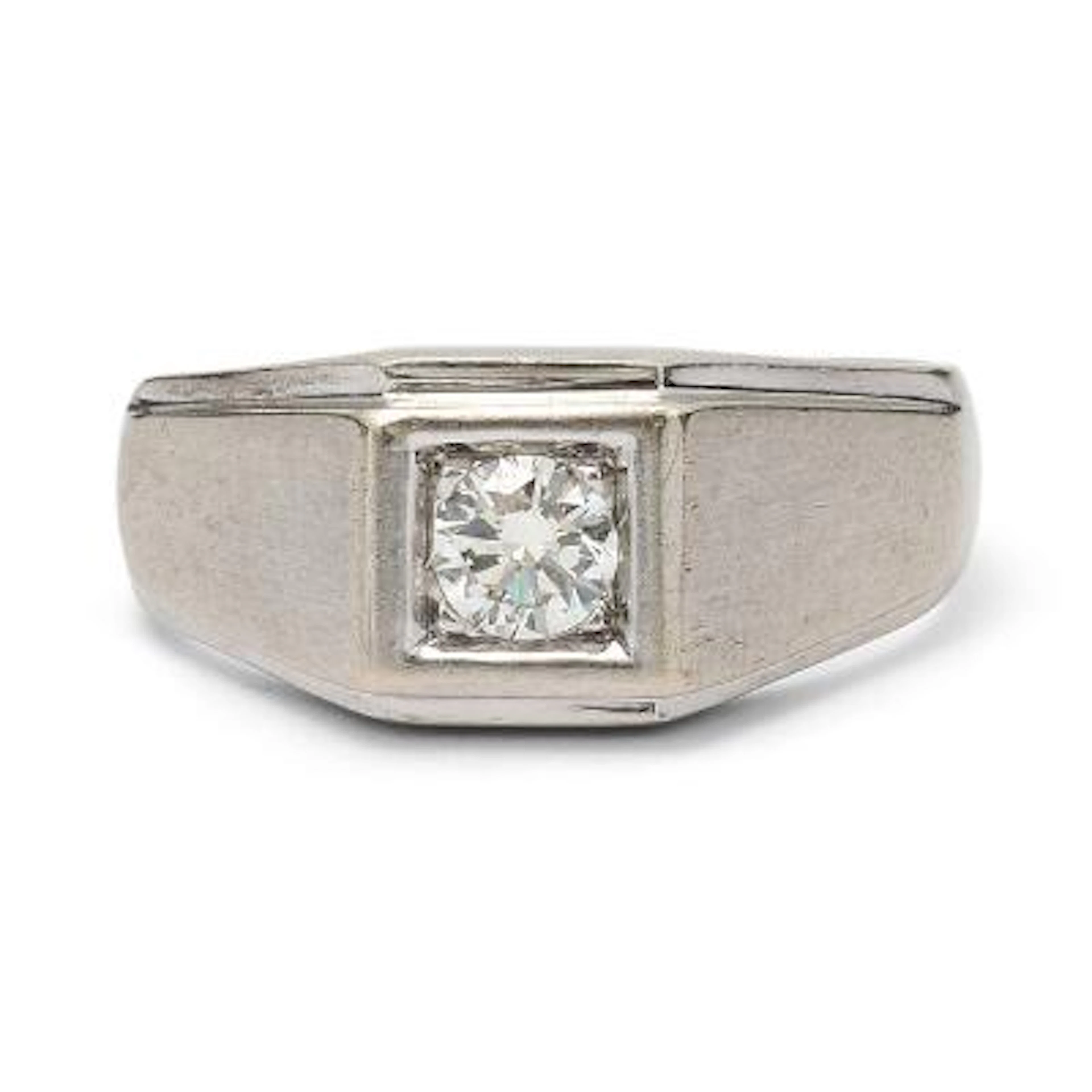A diamond ring set with a brilliant-cut diamond weighing app. 0.30