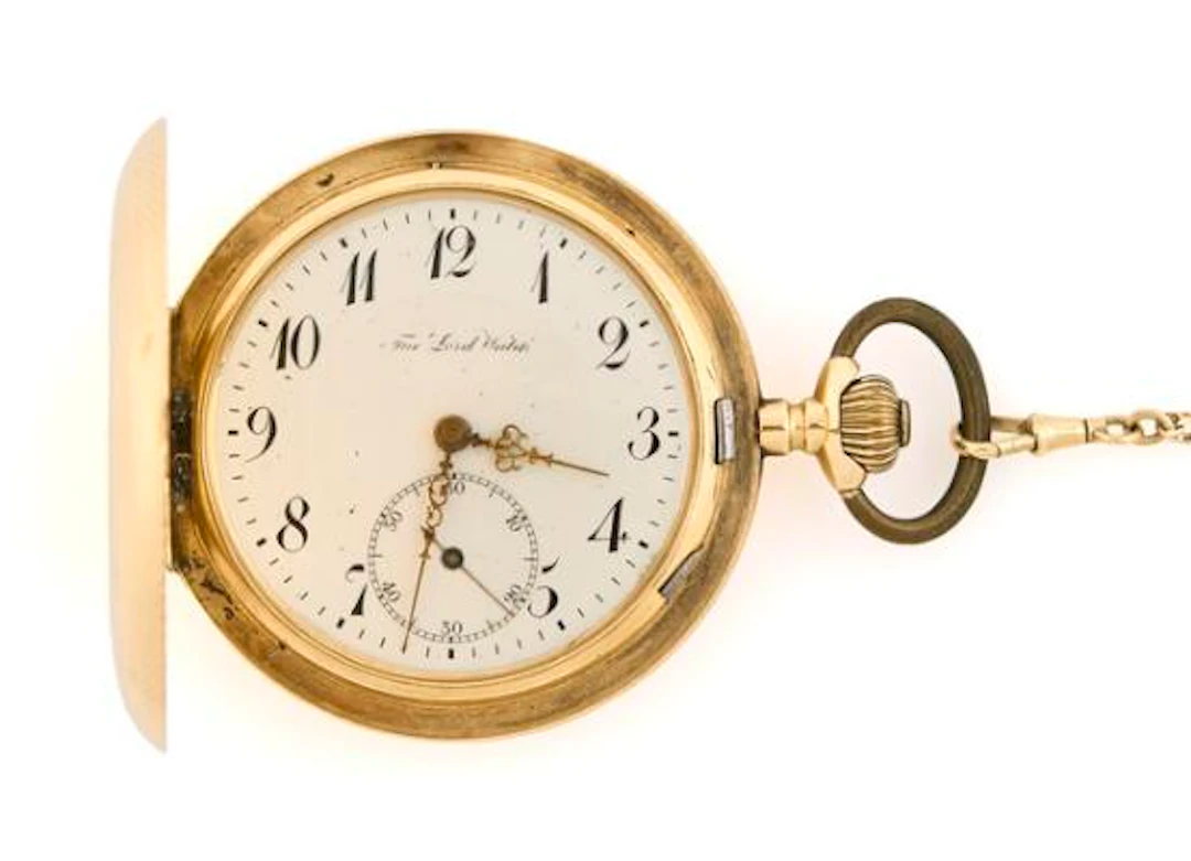 The Lord Watch : Double-cased pocket watch of 14k gold. Mechanical