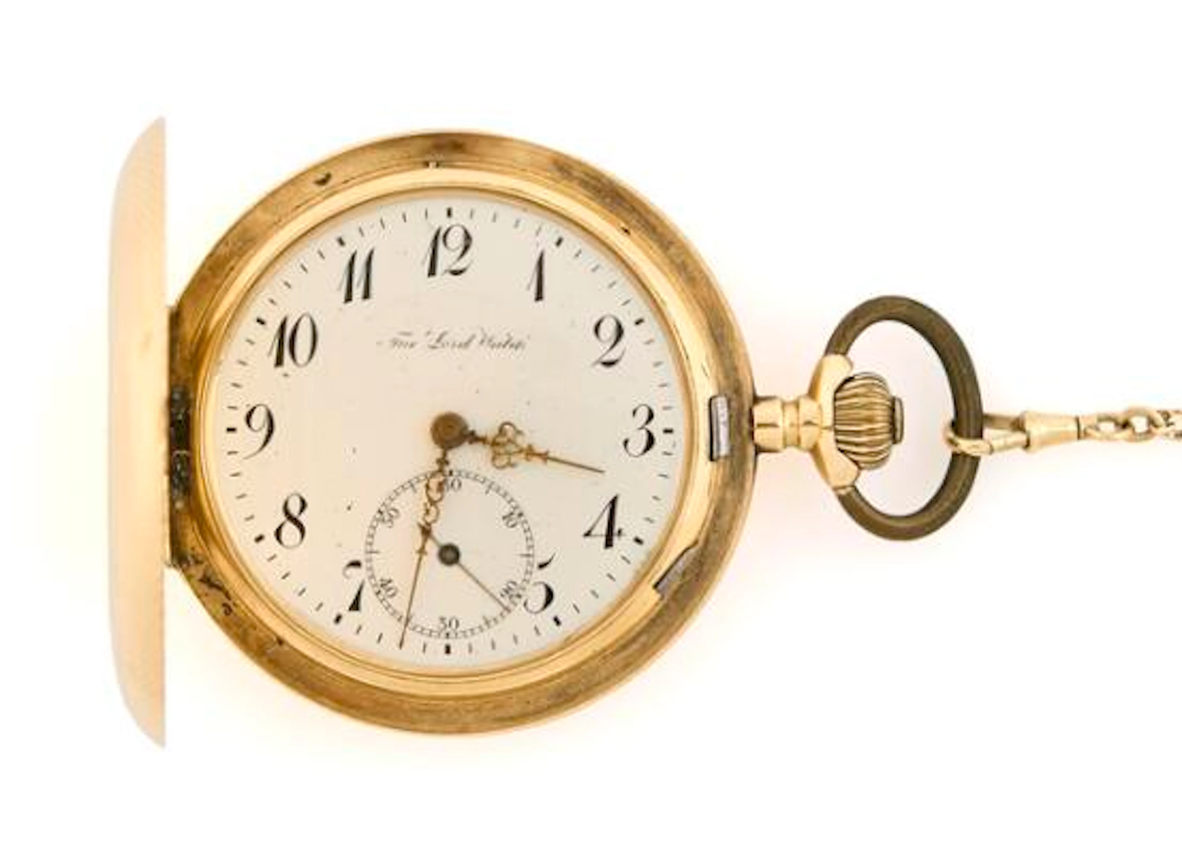 The Lord Watch : Double-cased pocket watch of 14k gold. Mechanical