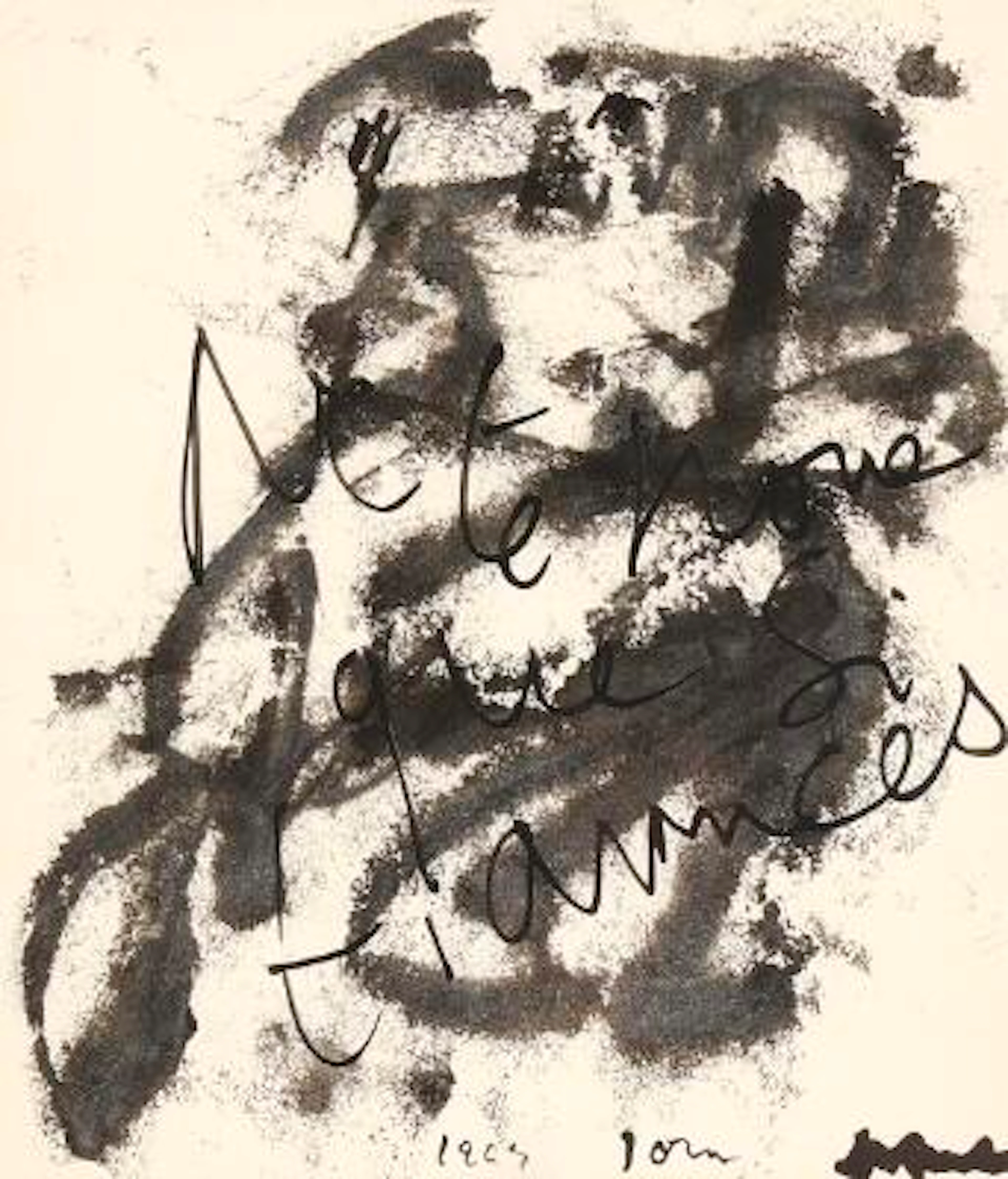 Christian Dotremont, Asger Jorn: "Ne te noue que si t’avances". Signed