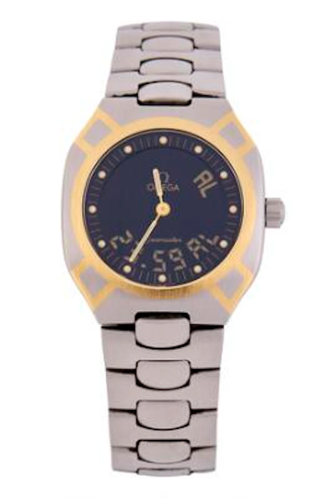 Omega: Seamaster Polaris of 18k gold and steel, ref. 386.0822.1. Quartz