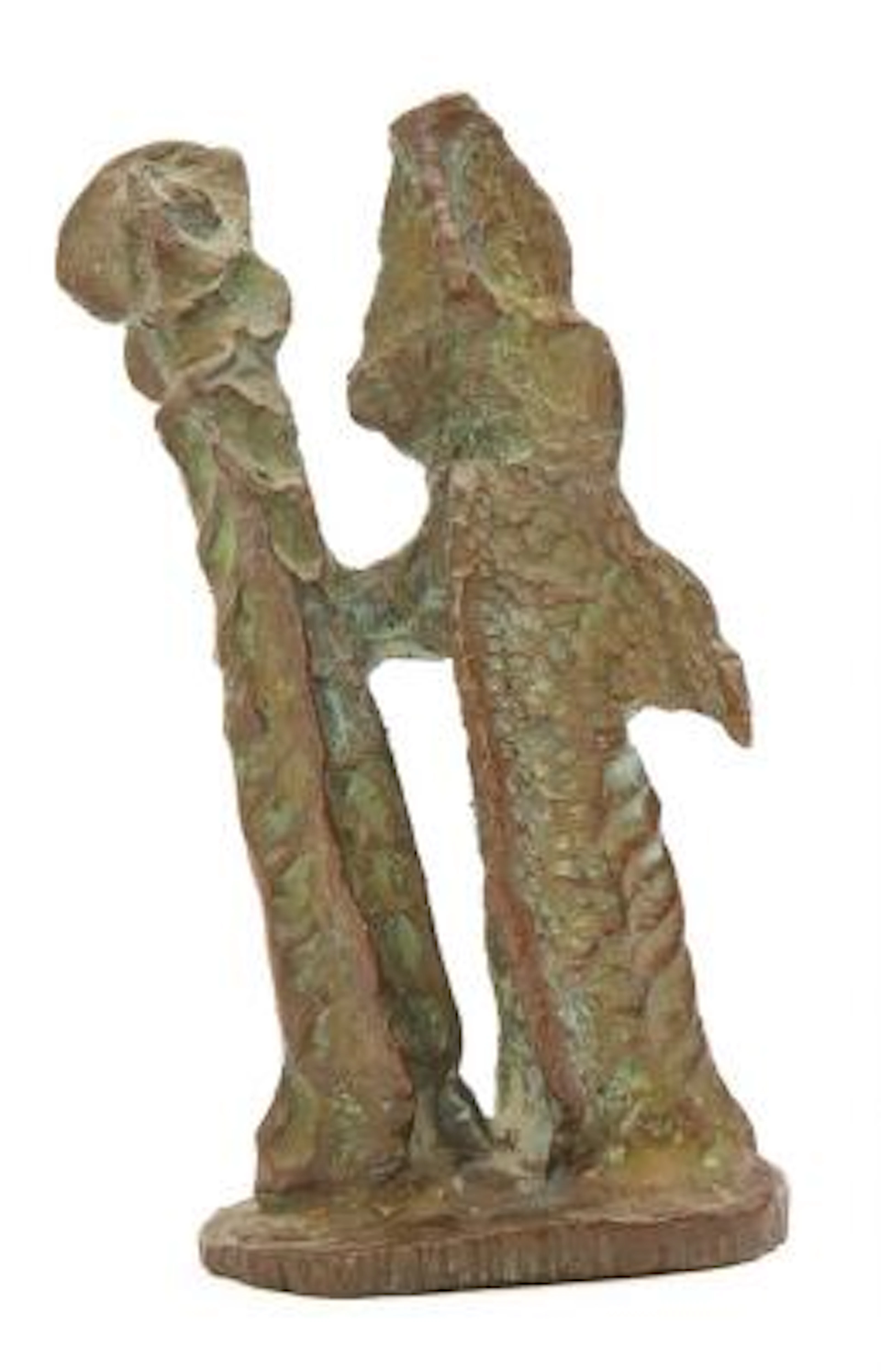 Carl-Henning Pedersen: Wandering couple. Signed Chp 1995, 30/50. Patinated