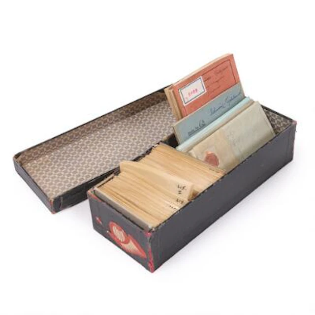 Denmark etc. Old file in glassines in a box incl. Bi-coloured etc.