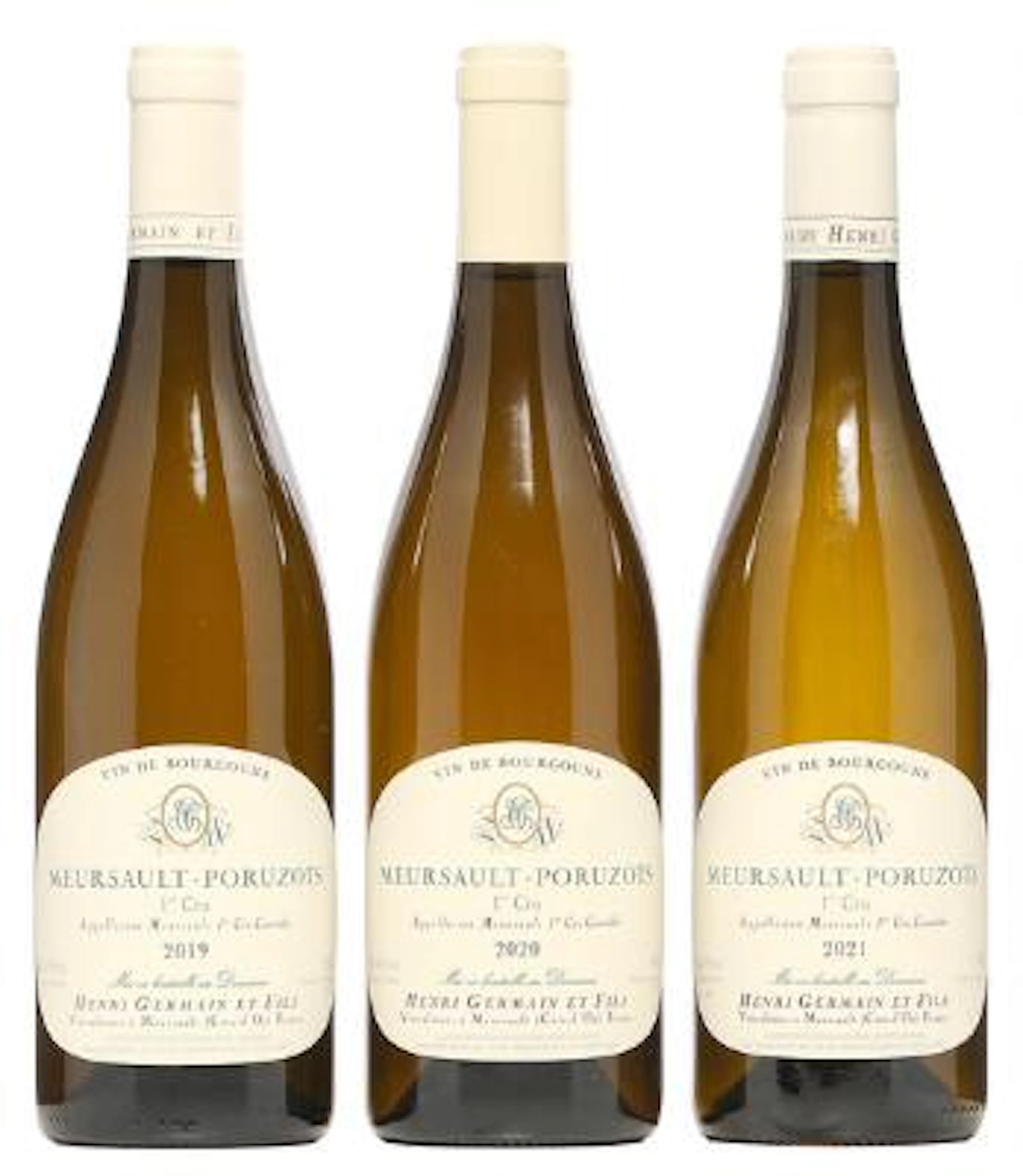 1 bt. Meursault 1. Cru "Poruzots", Henri Germain 2019 A (hf/in). etc.
