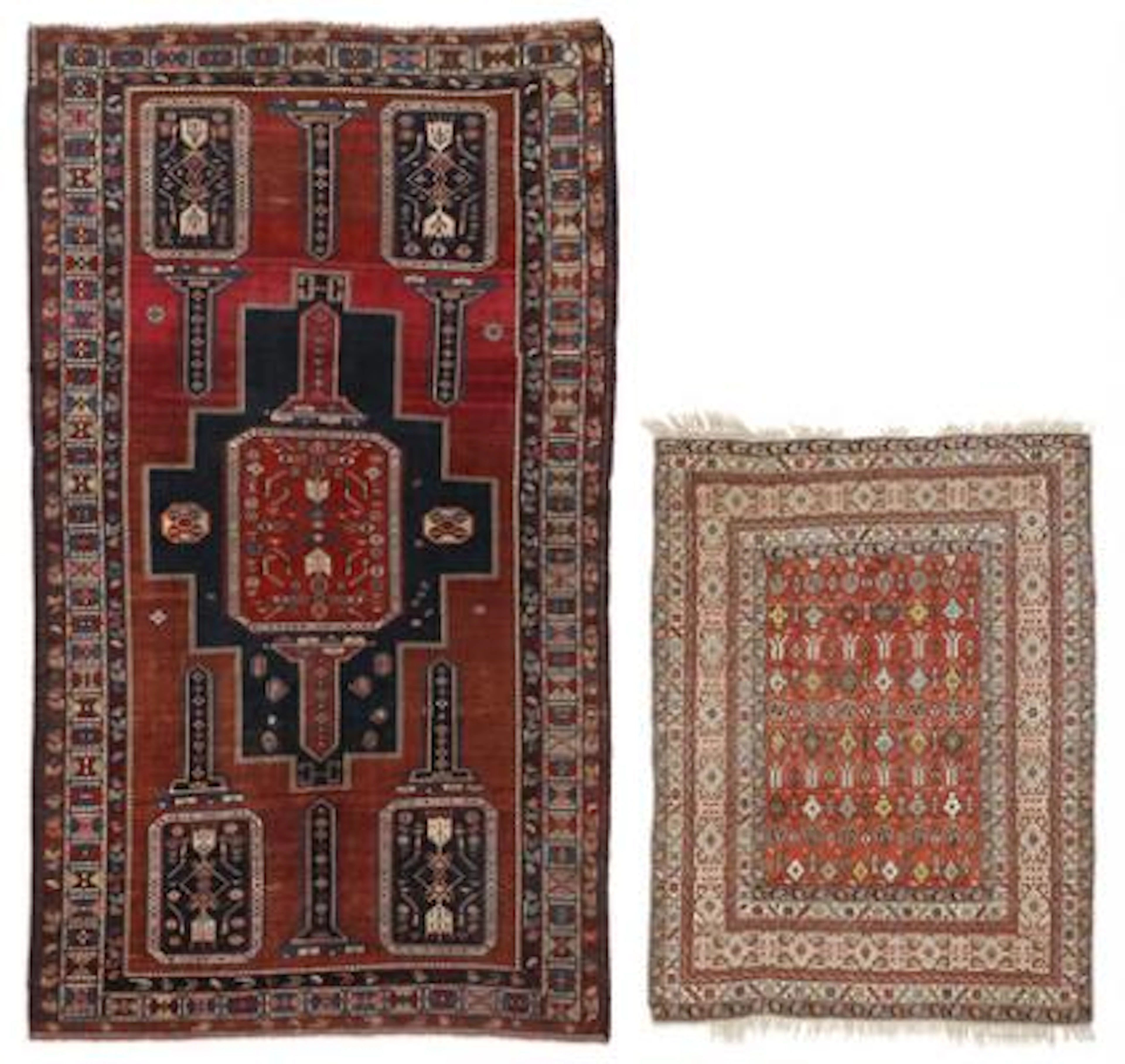 Two Caucasian rugs. A dated Konagend rug. Dated 1904. 286 x 167 cm.