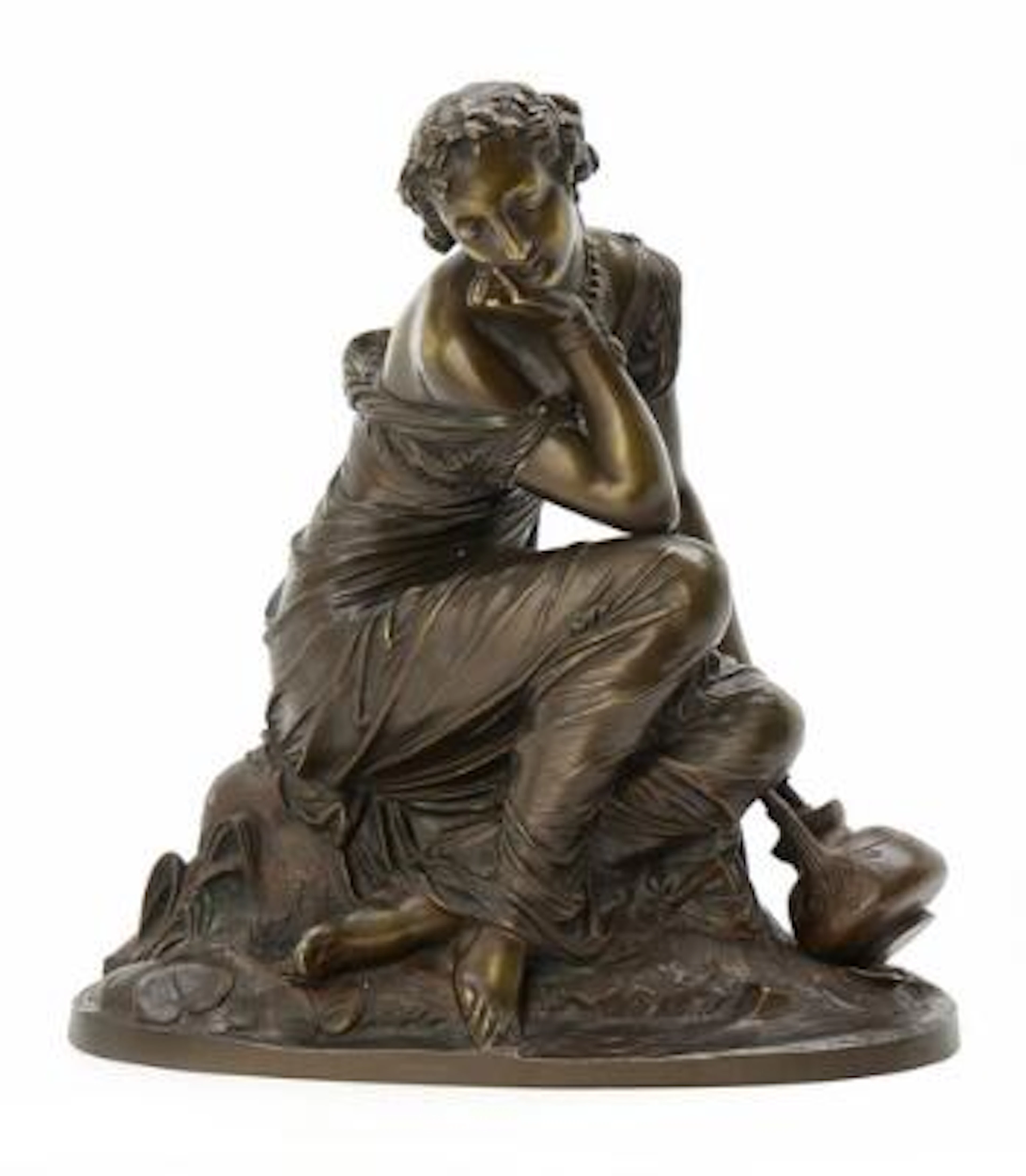 Pierre Alexandre Schoenewerk: Reflections. Seated woman. Signed Schoenewerk