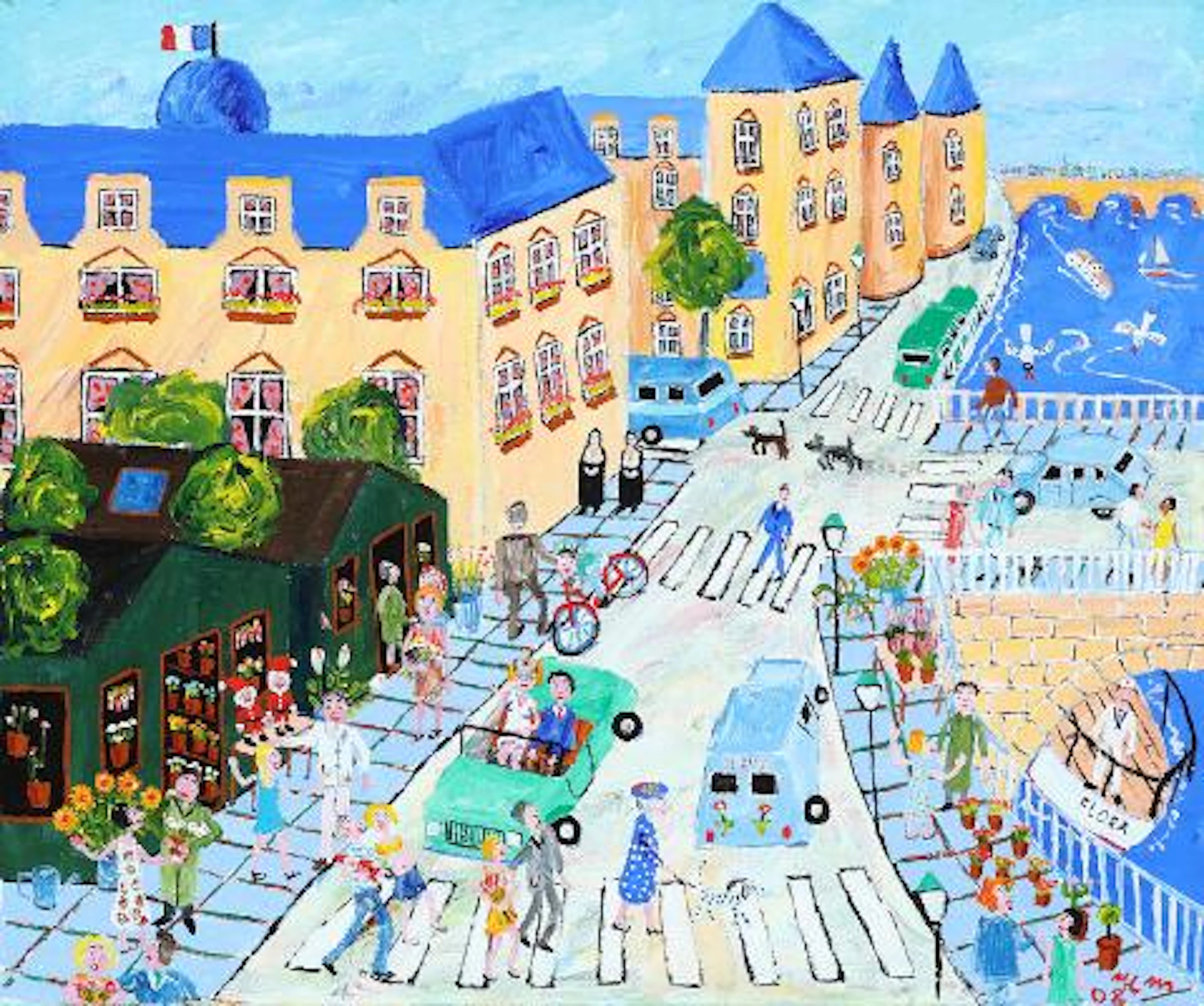 Ib Christian Viggo Meyer: The Flower Market at Île de la Cité, Paris.