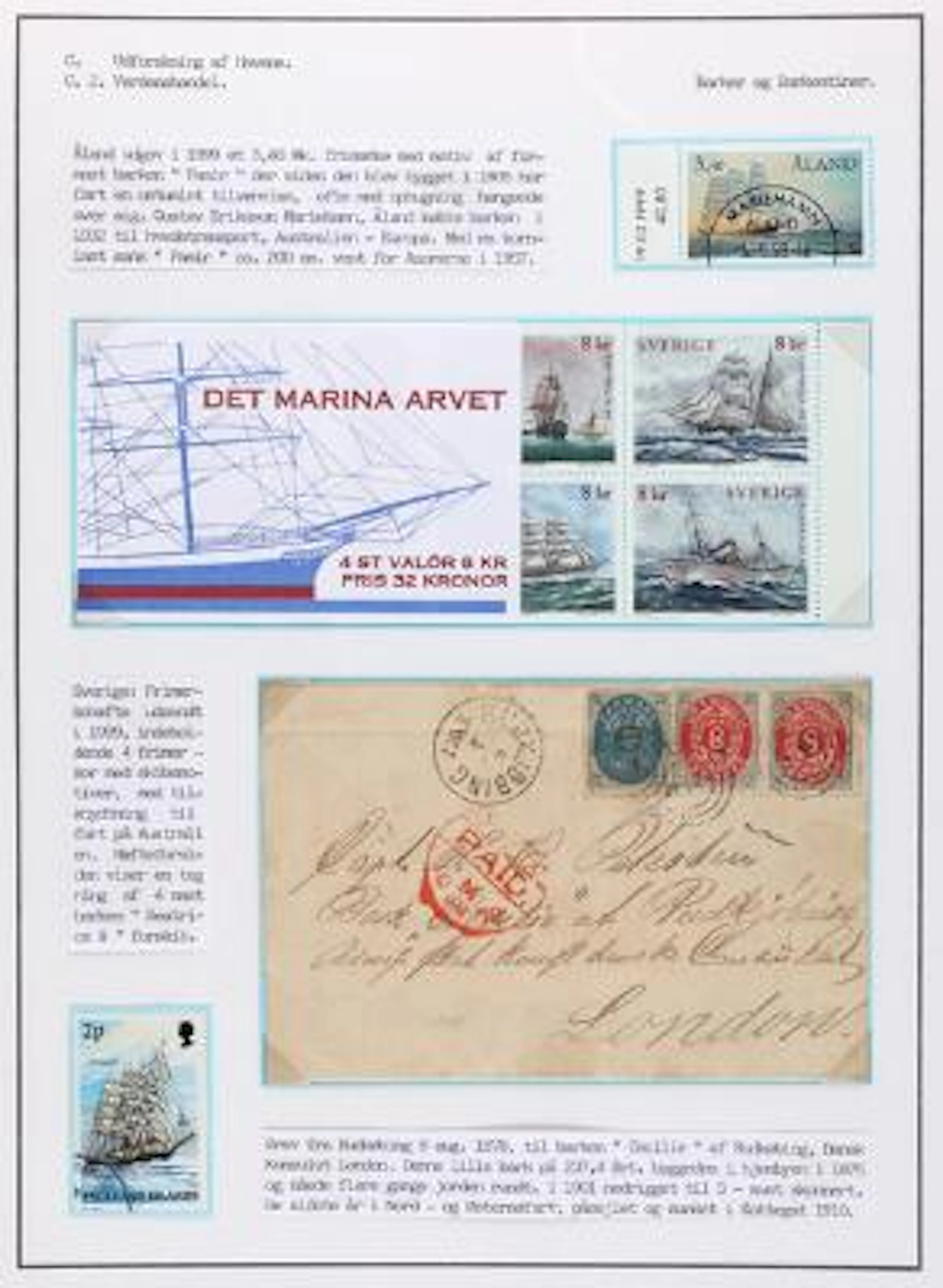 Thematic collection. Ships. Very fine collection mounted and texted