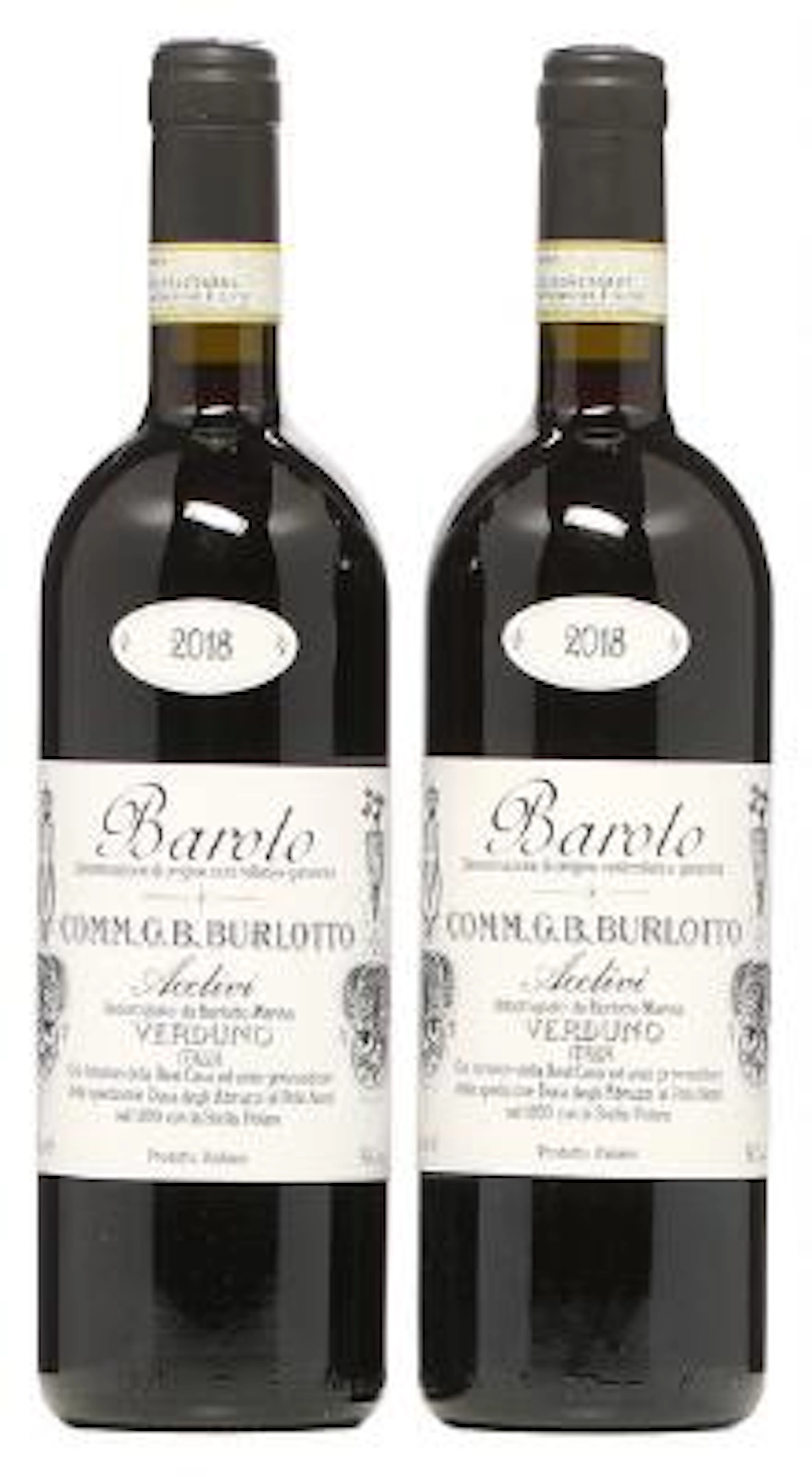 2 bts. Barolo "Vigneto Acclivi", Comm. G. B. Burlotto 2018 A (hf/in).