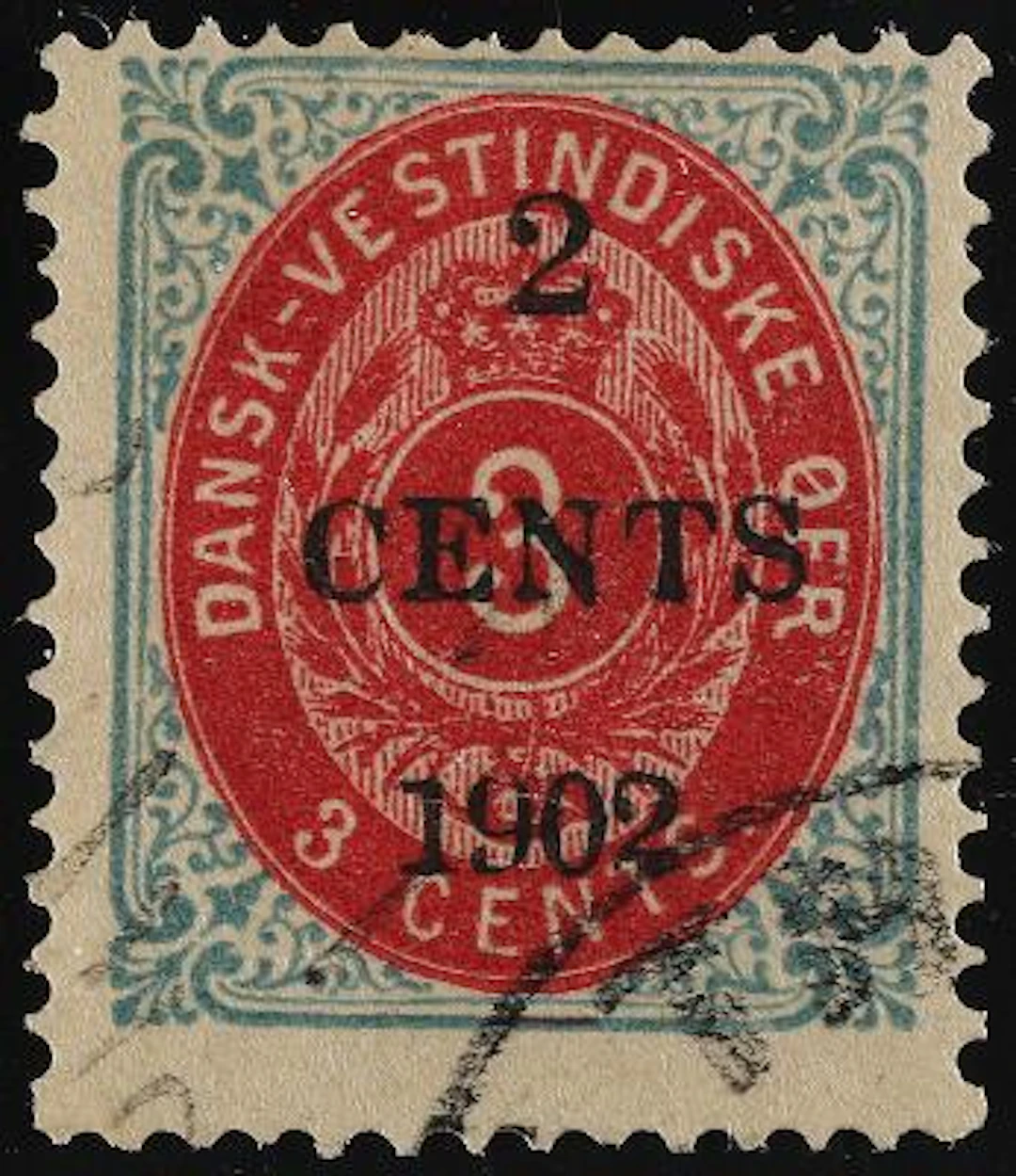 1902. Local Overprint, 2/3 cents. PERF.14. Pos. 63. Very rare used