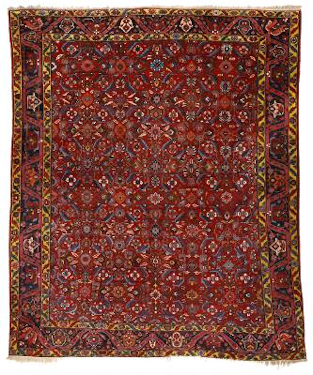 A Bakhtiari carpet, Persia. An all over linked palmette, rosette and