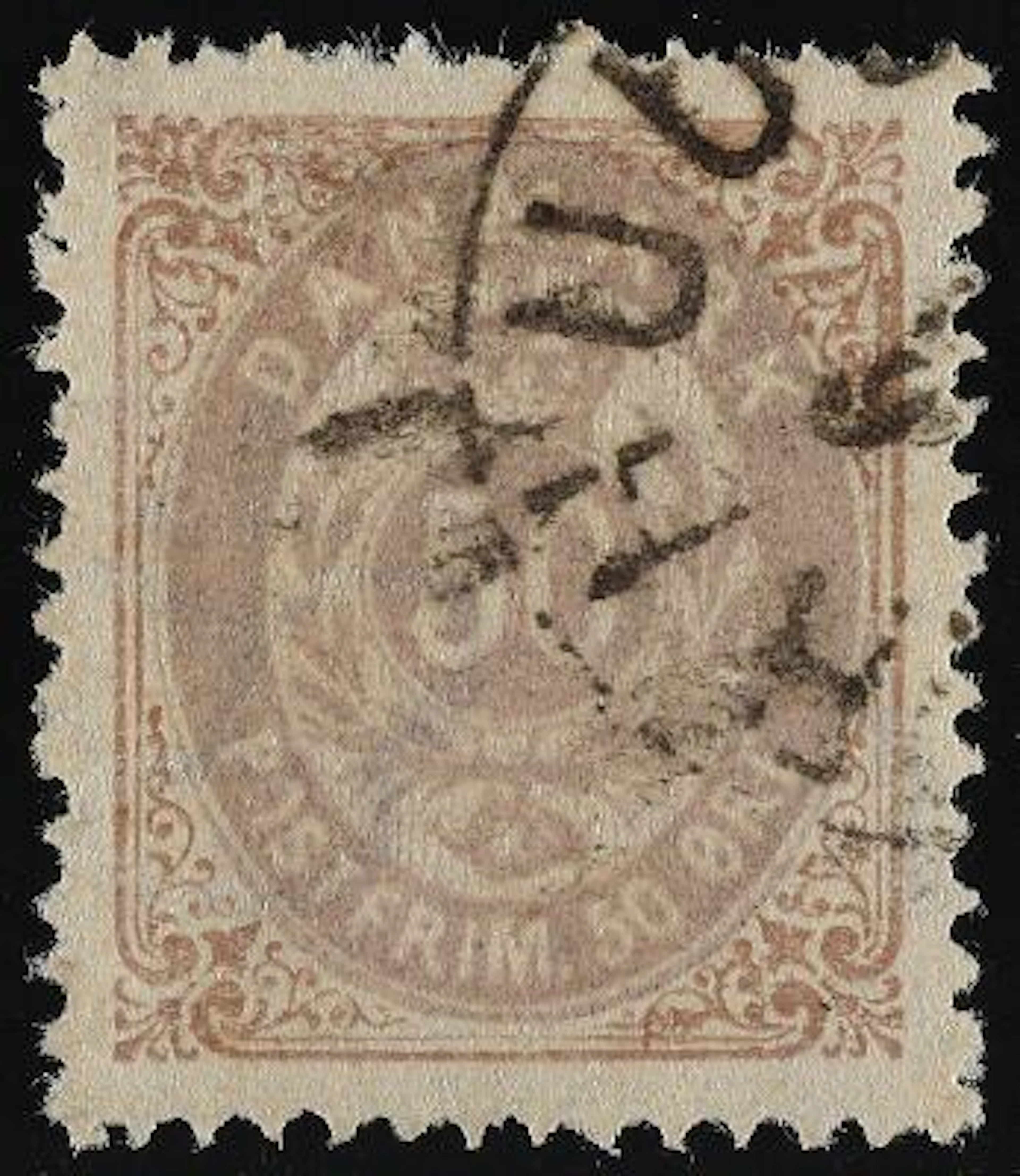 1875. 50 Øre, pale violet/light brown. Print 1a. Fine used stamp of