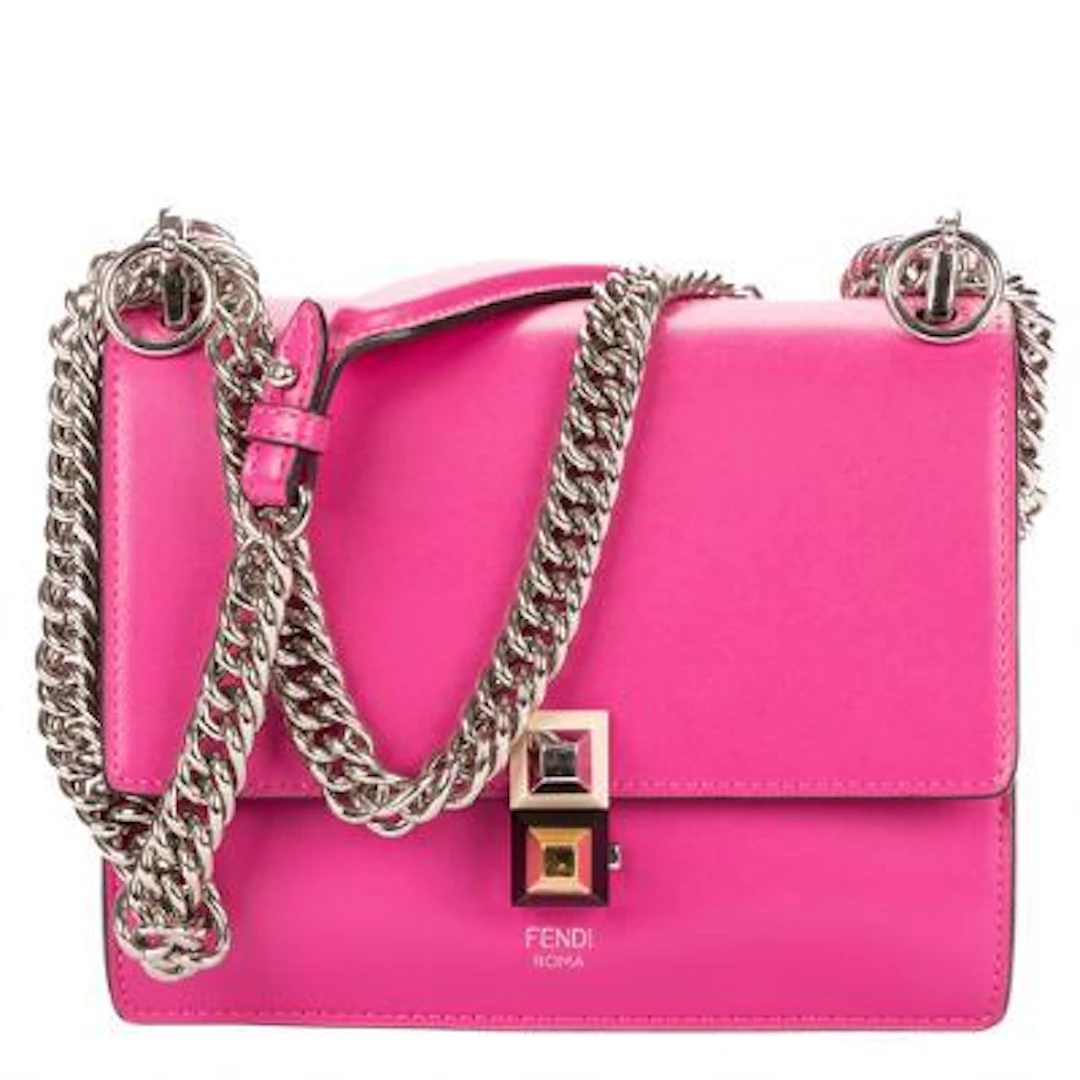 Fendi: A "Kan I" bag of pink leather with silver tone hardware and