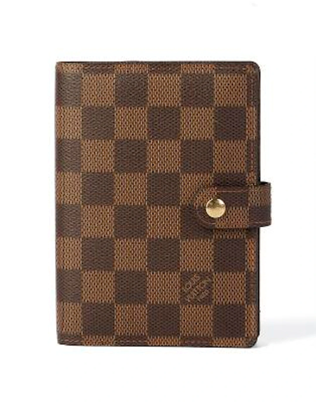Louis Vuitton: A calendar of Damier Ebene canvas and dark brown leather