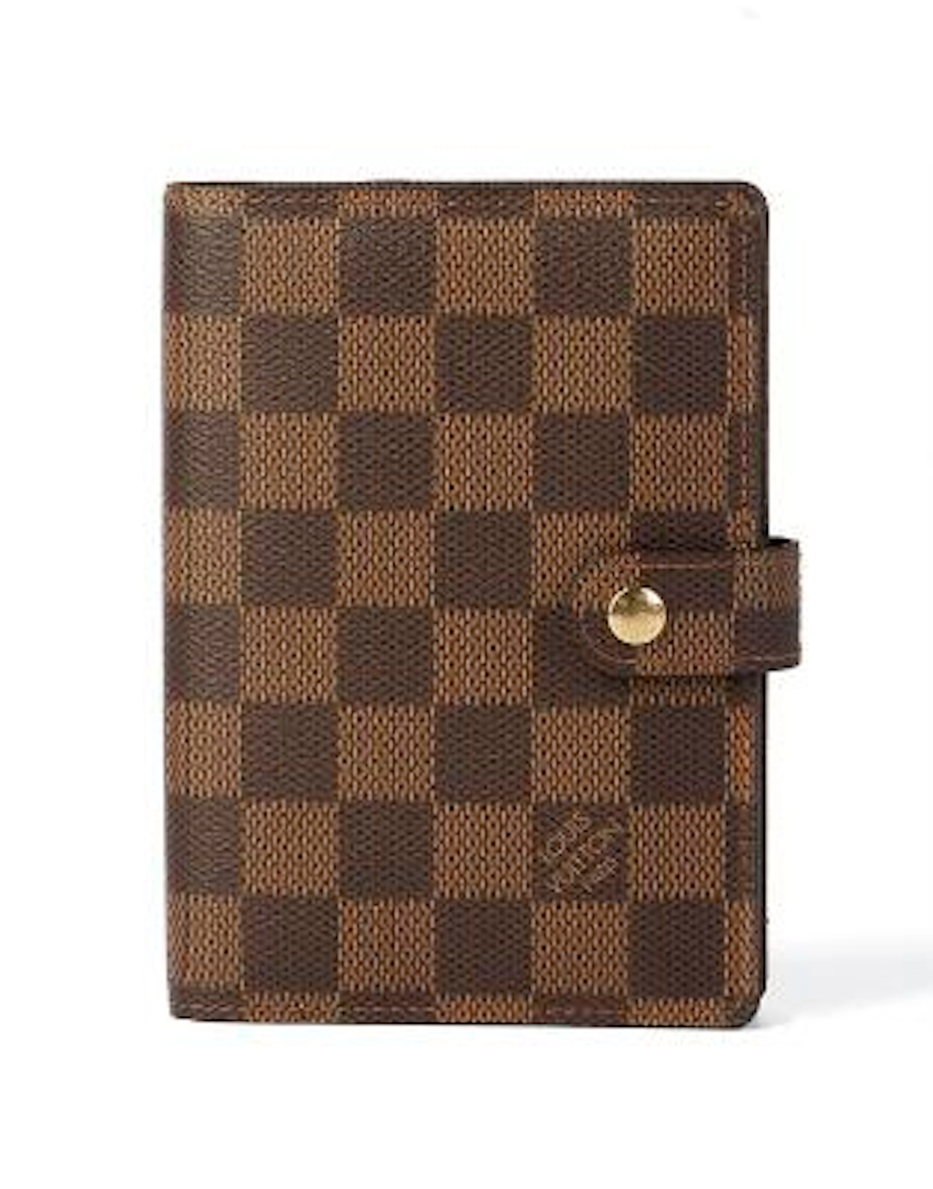 Louis Vuitton: A calendar of Damier Ebene canvas and dark brown leather