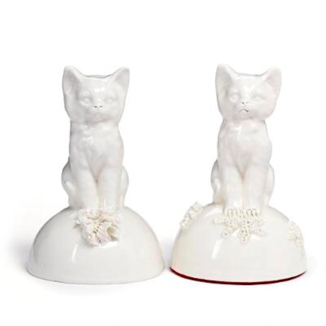 Lene Winther: Untitled, 2021. Two figures. Stamped LW 21. White-glazed
