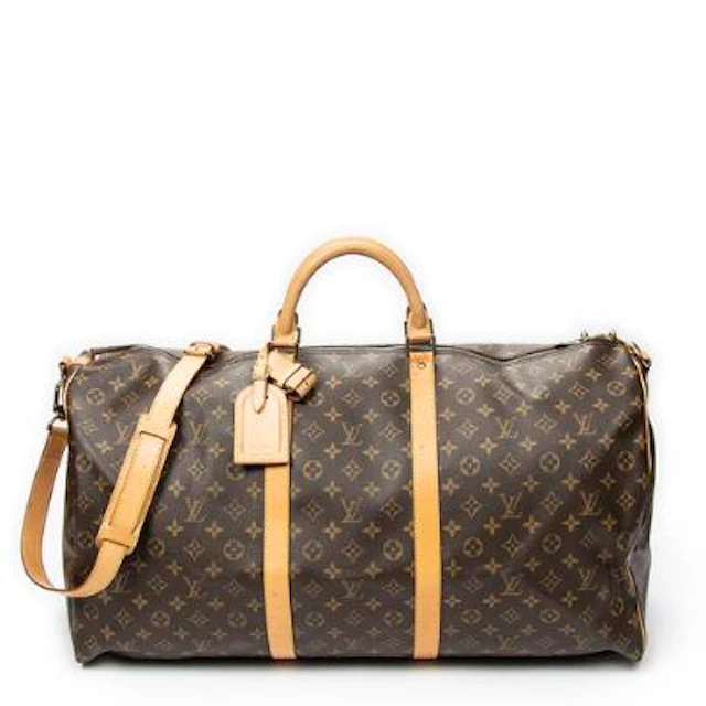 Louis Vuitton: A "Keepall Bandouliere 60" bag of brown monogram coated